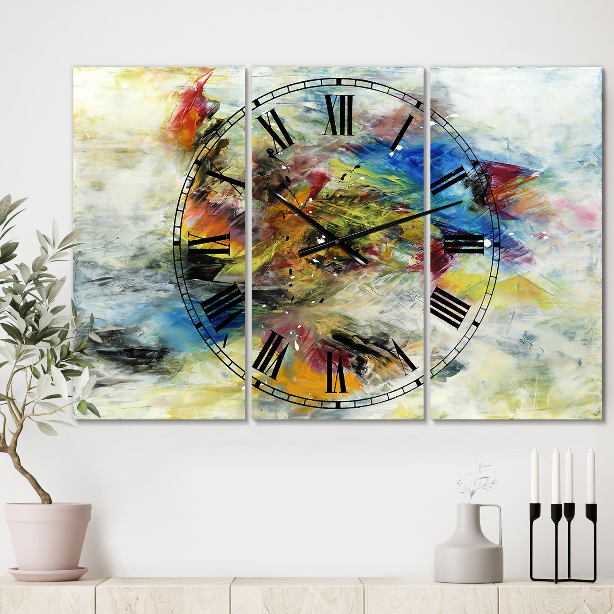 Designart 'Follow Your Dreams Large Modern Multipanel Wall Clock