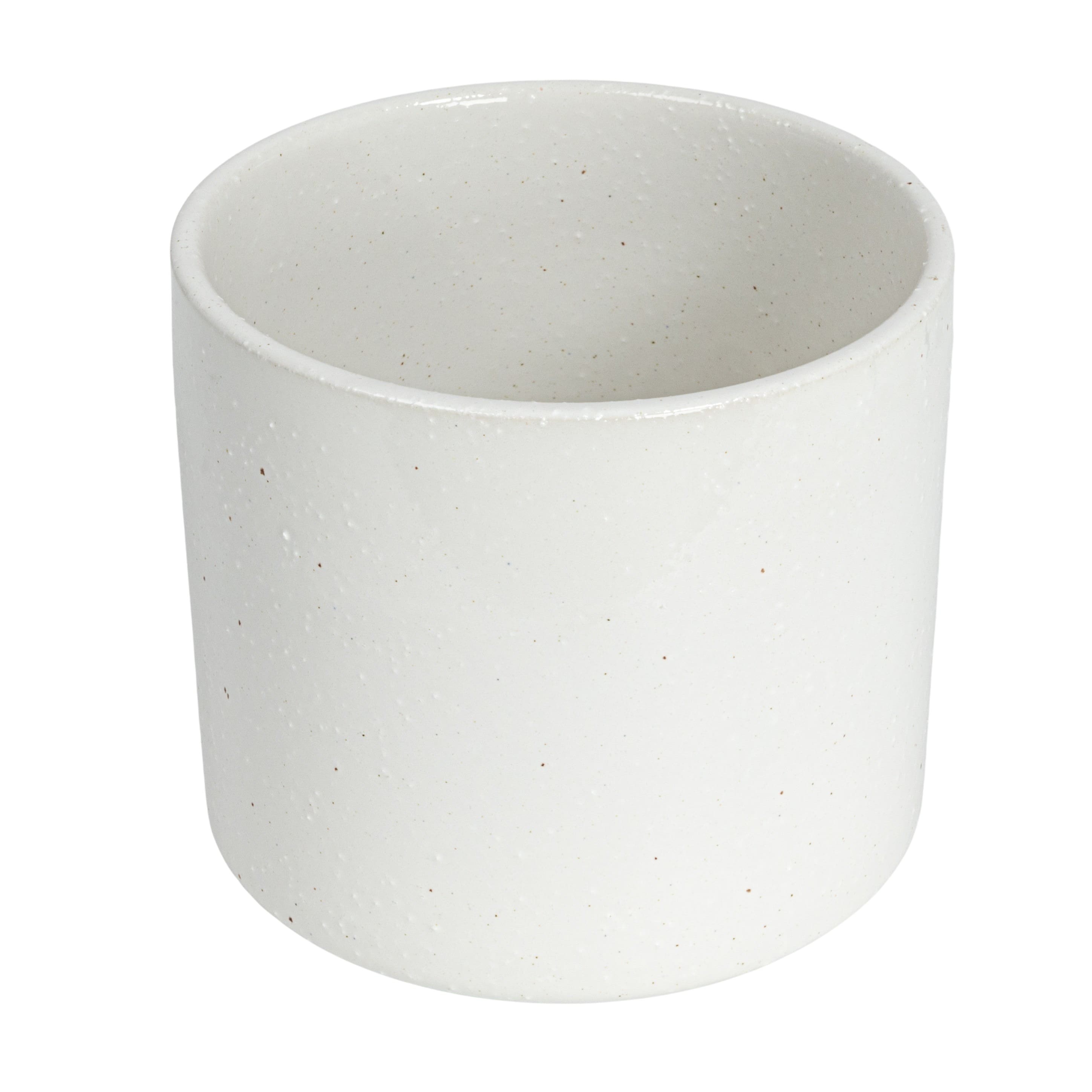 Hello Honey&#xAE; 8&#x22; White Stoneware Flower Pot with Black Metal Stand