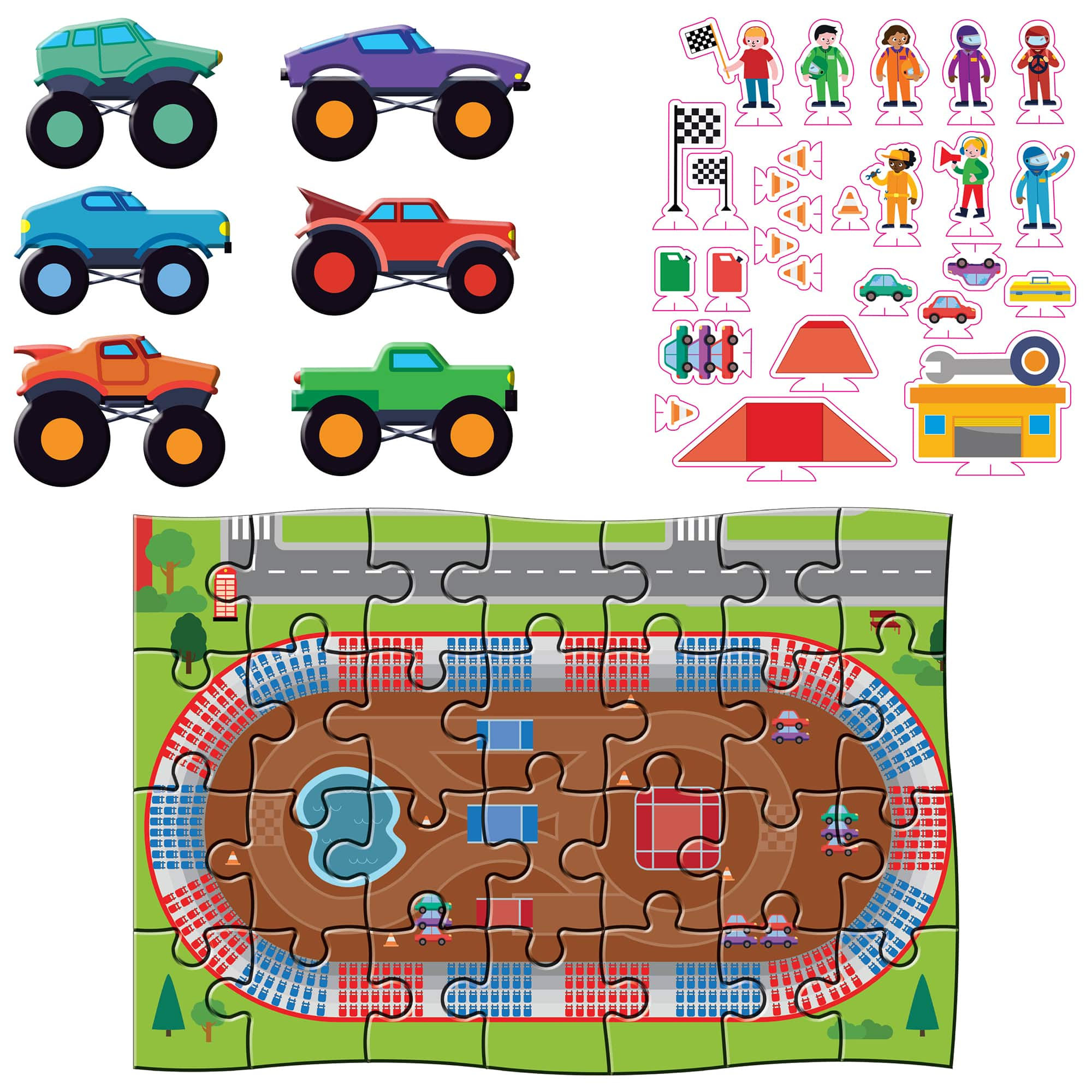 Hinkler Pull-Back and Go Monster Trucks Floor Puzzle