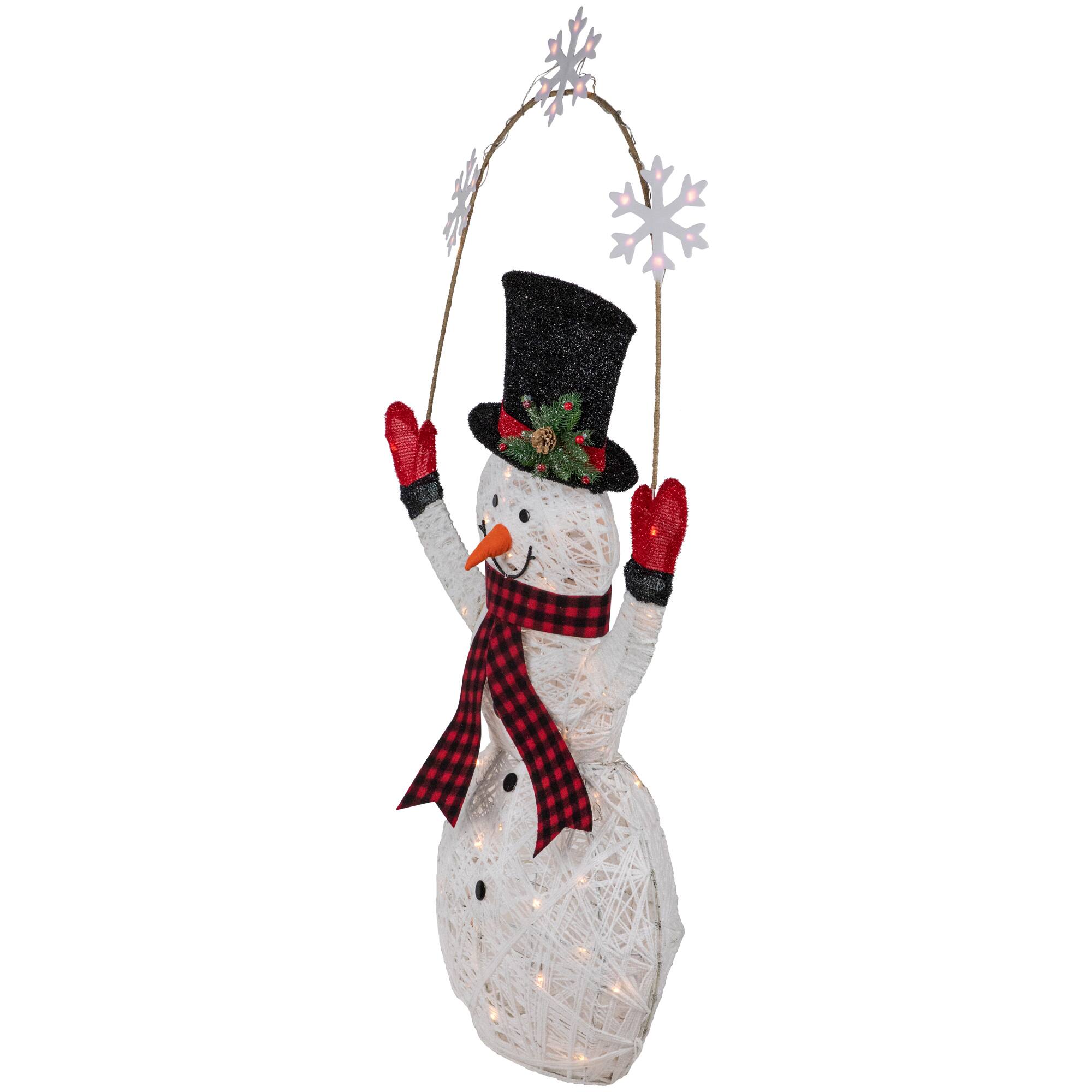 5ft. LED Snowman Holding Snowflakes Outdoor Christmas Decoration