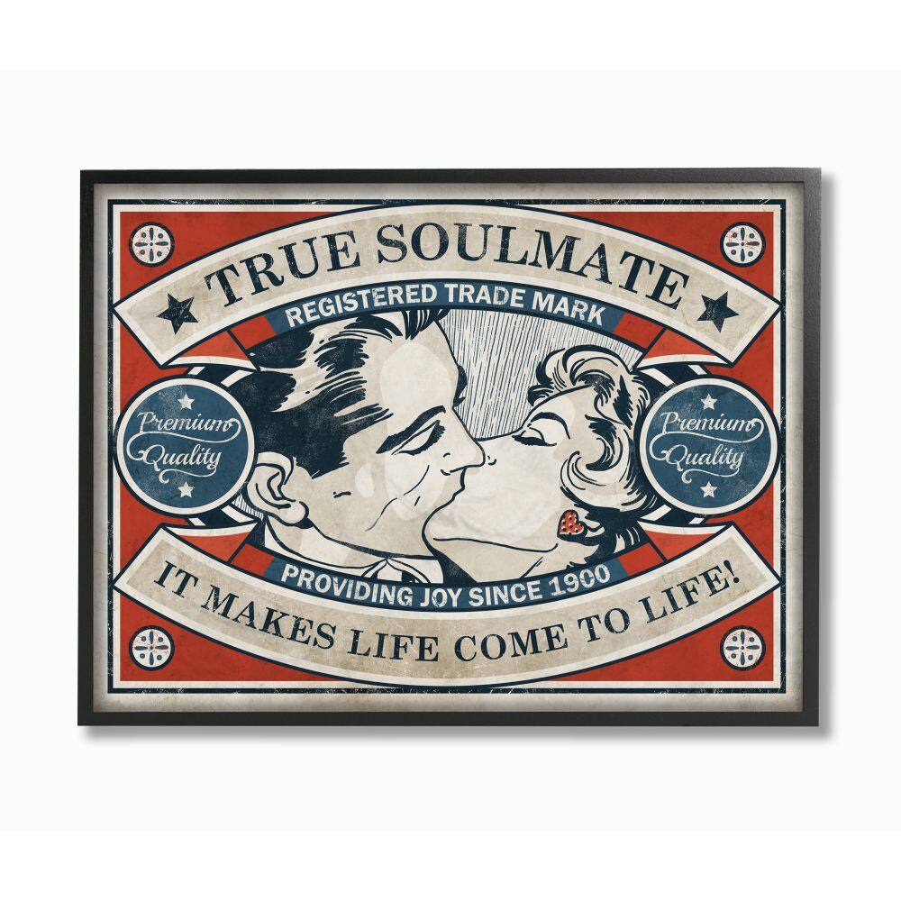 Stupell Industries True Soulmate Retro Black Framed Wall Art