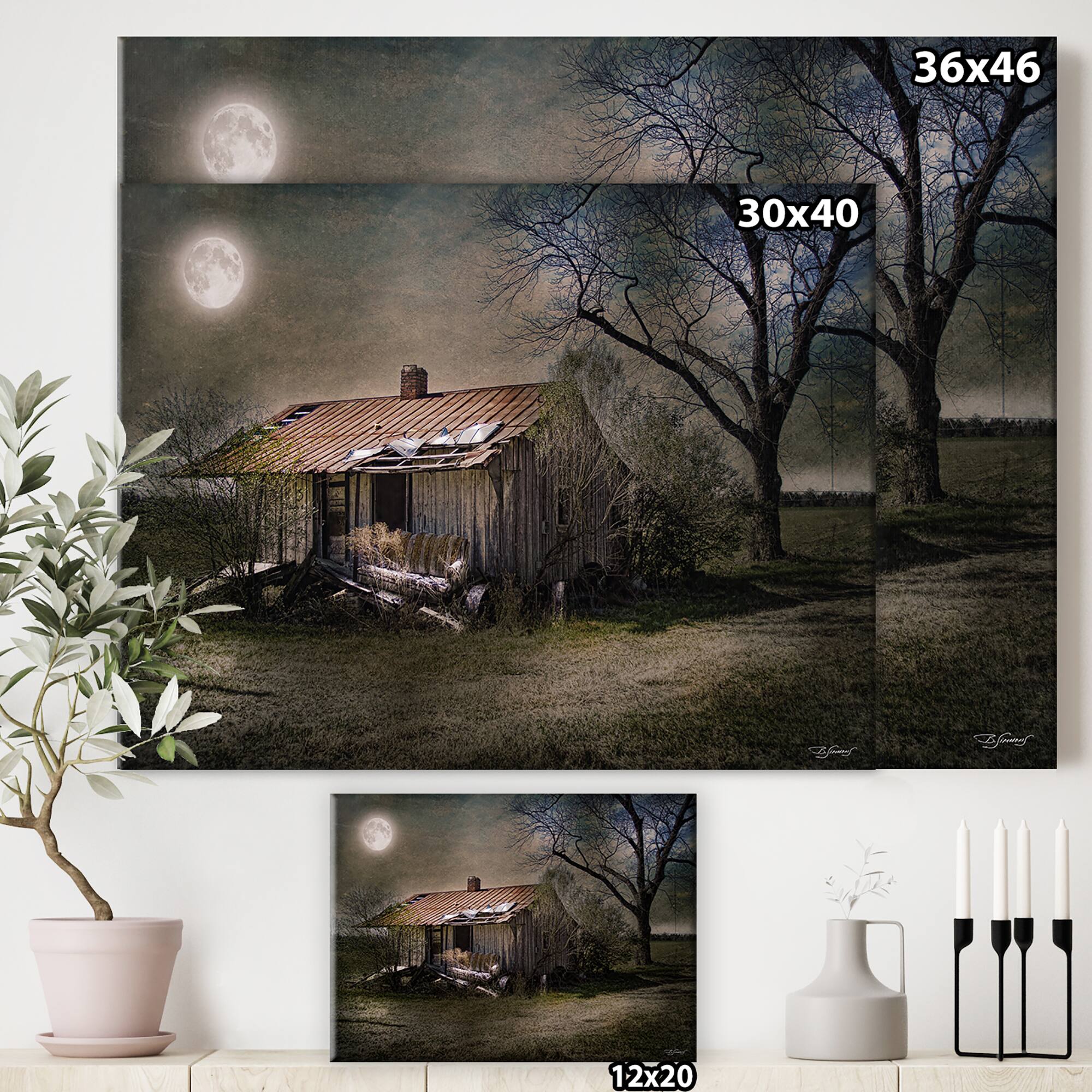 Designart - Forgotten in Moonlight - Farmhouse Canvas Artwork