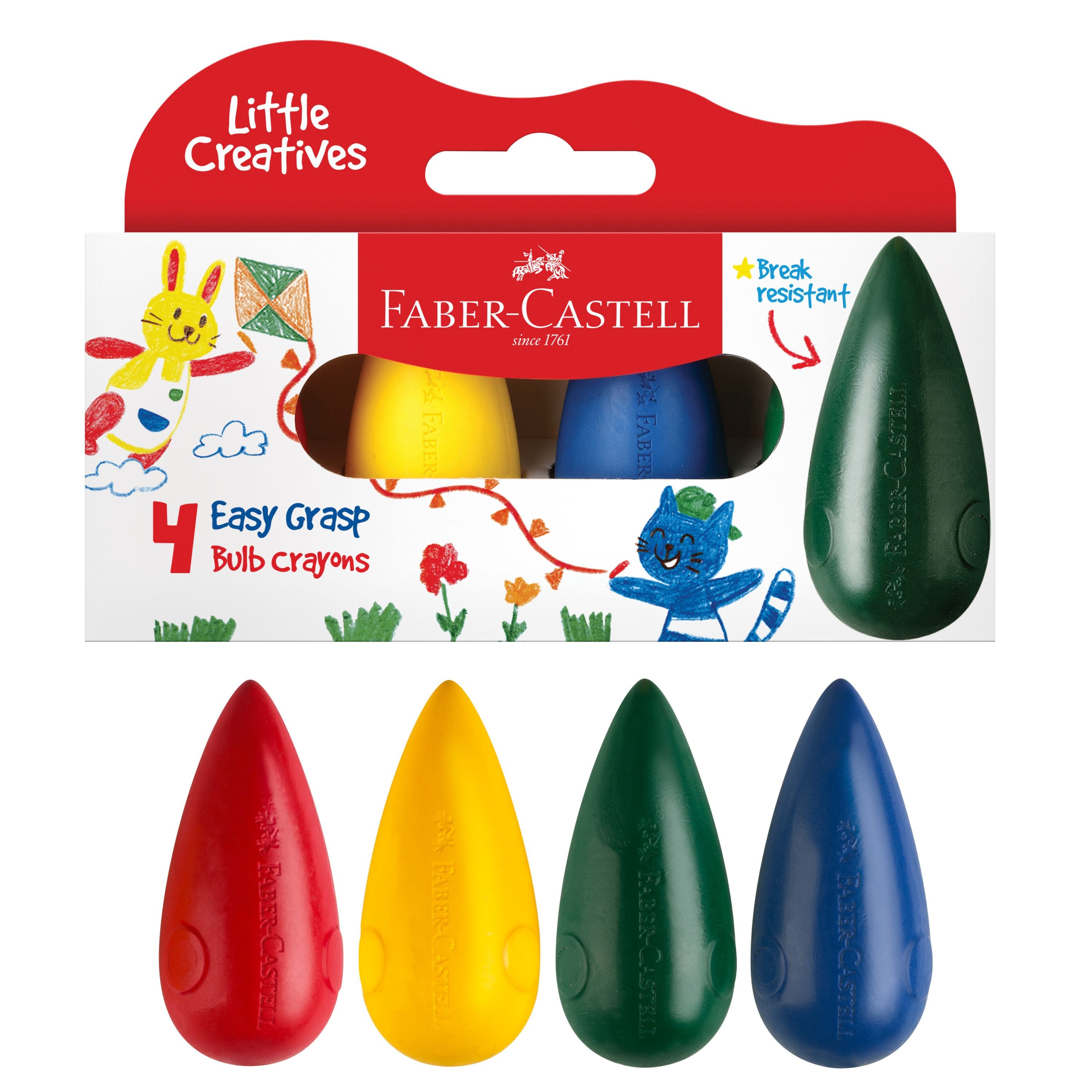 Faber-Castell&#xAE; Little Creatives Easy Grasp Bulb Crayons, 4ct.