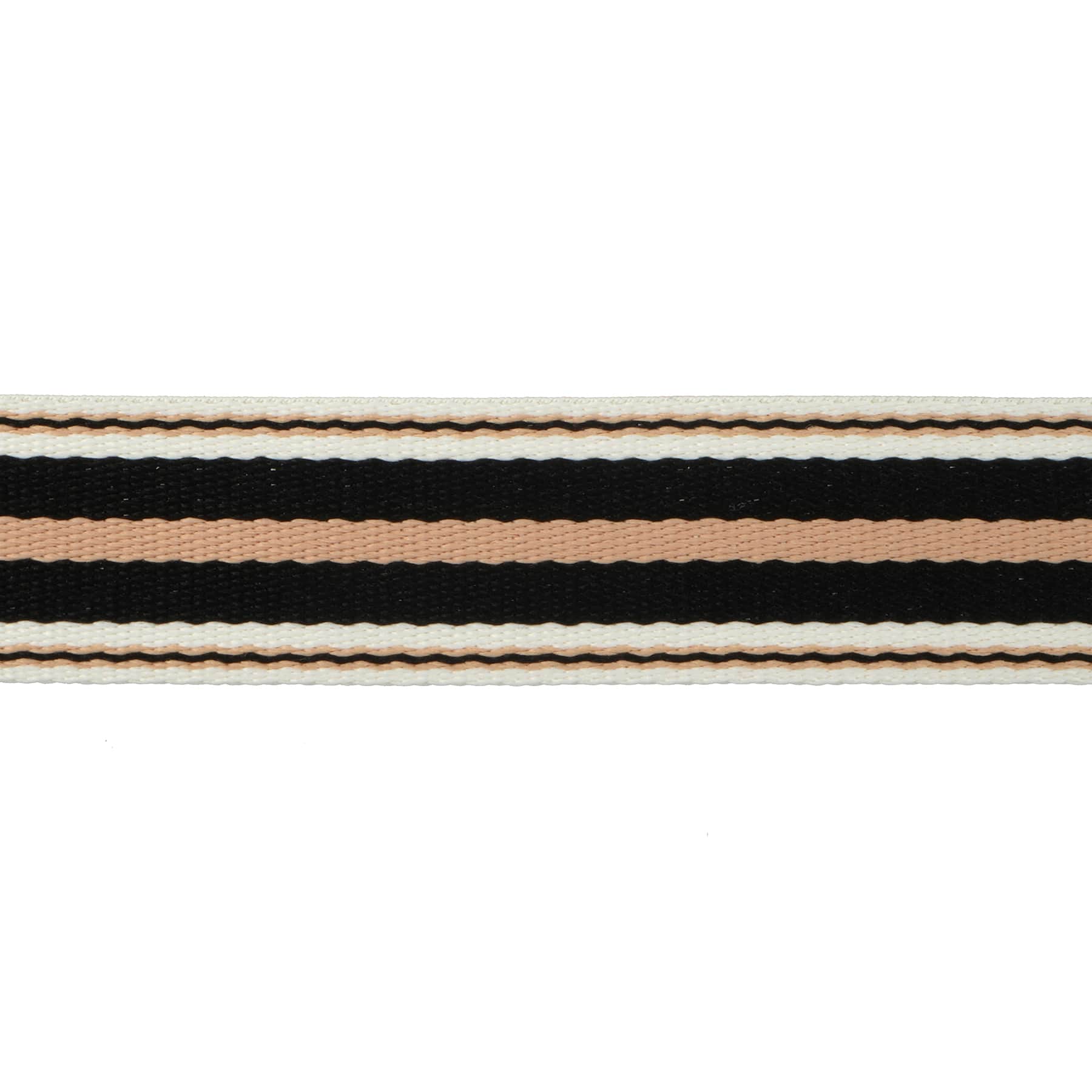 1.5&#x22; Black &#x26; Beige Stripes Belting Trim by Celebrate It&#xAE;