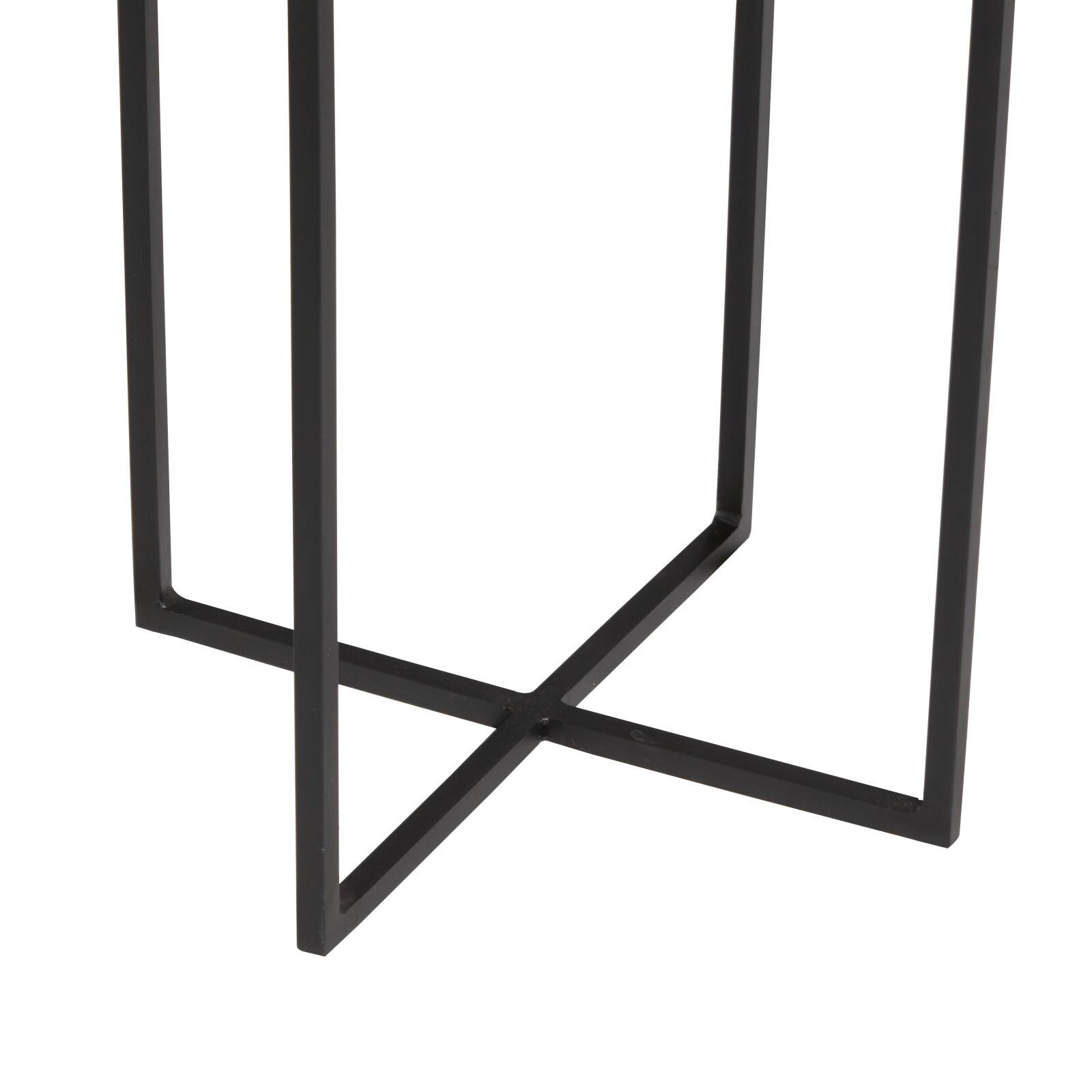 24&#x22; Brown Teak Wood Contemporary Accent Table