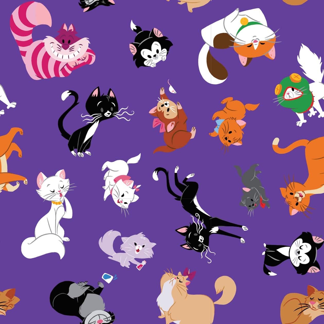 Springs Creative Disney&#xAE; Cats Packed Dark Cotton Fabric