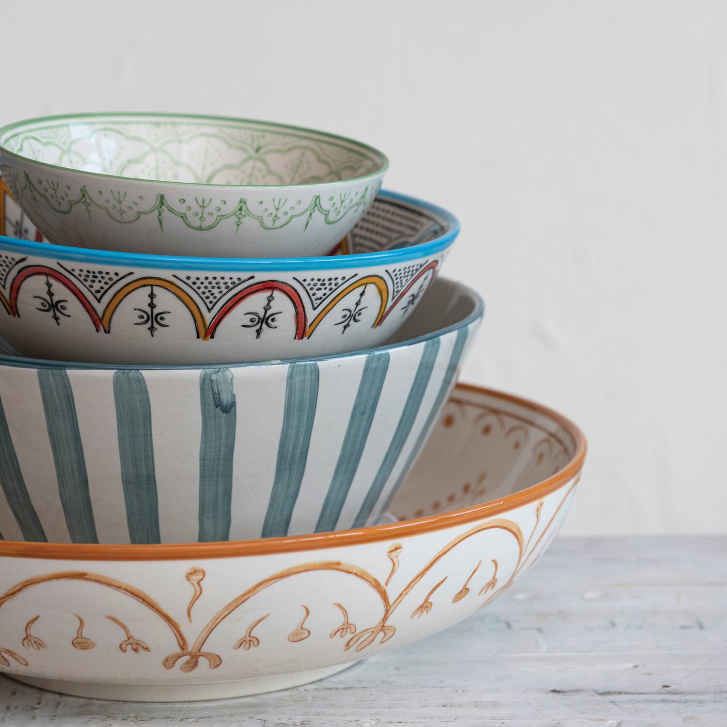 Hello Honey&#xAE; Multicolor Hand Painted Stoneware Bowl