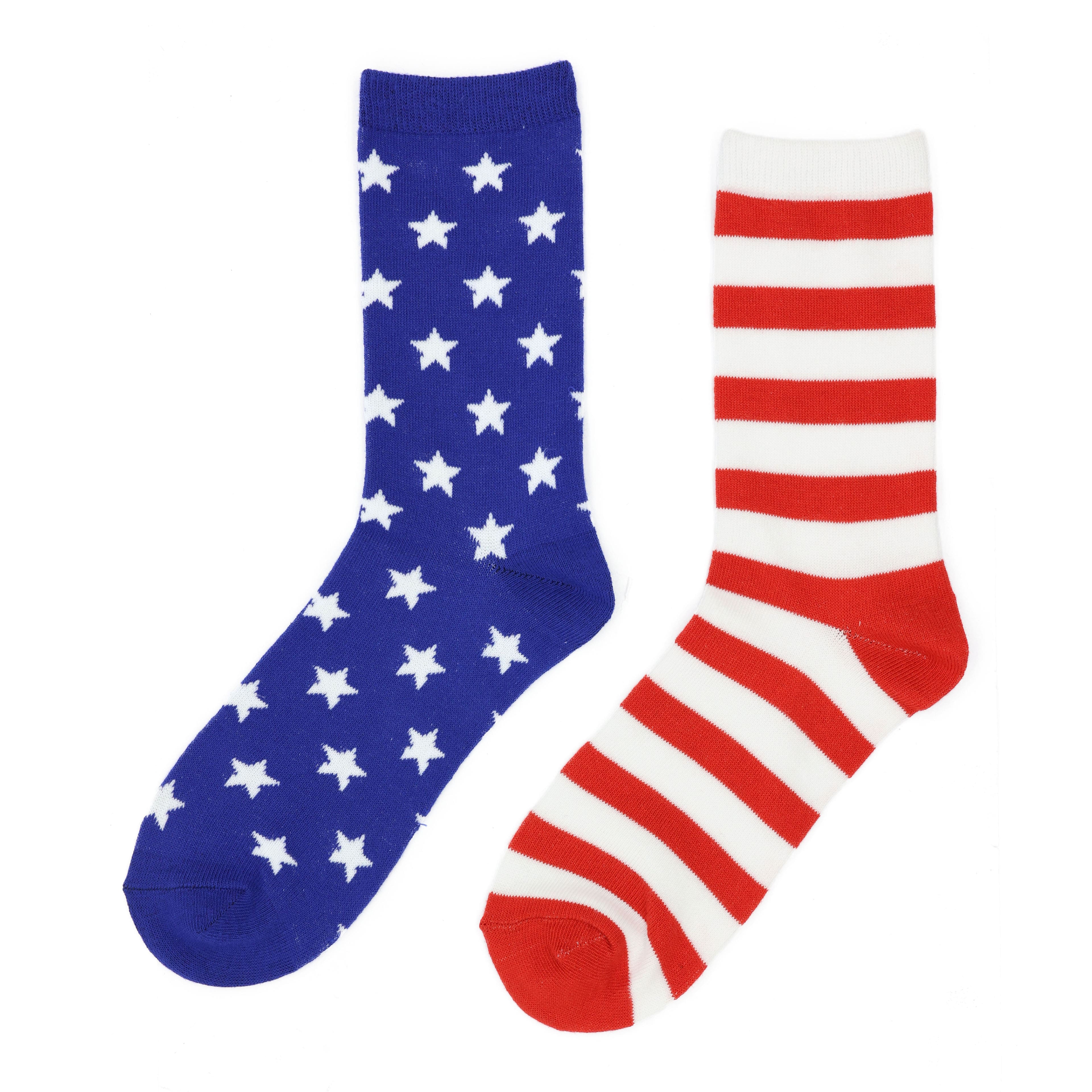 Red, White & Blue Stars & Stripes Crew Socks by Celebrate It™