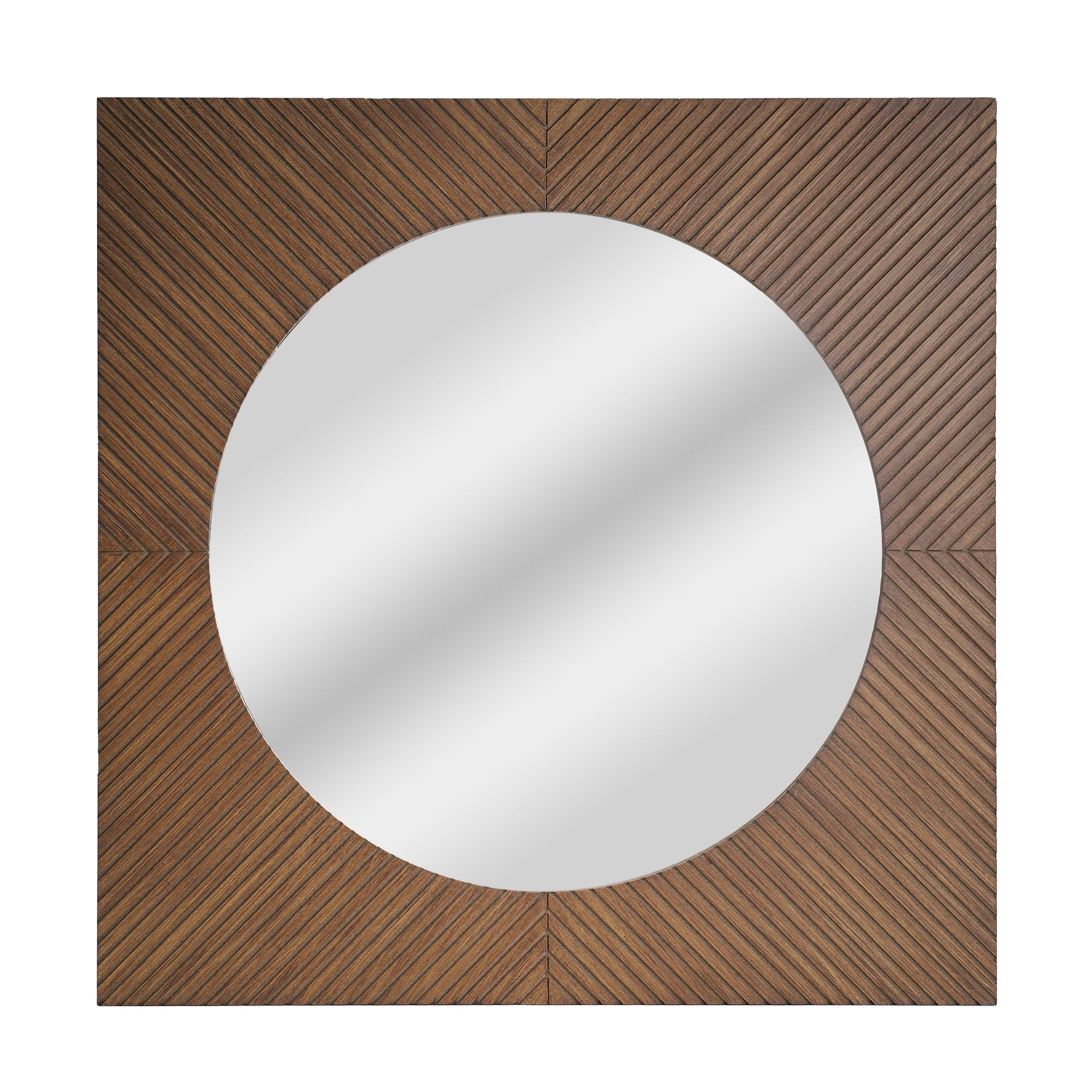 American Art Decor Carved Recollections Box Top Carved Mirror in Brown - 24" x 24"