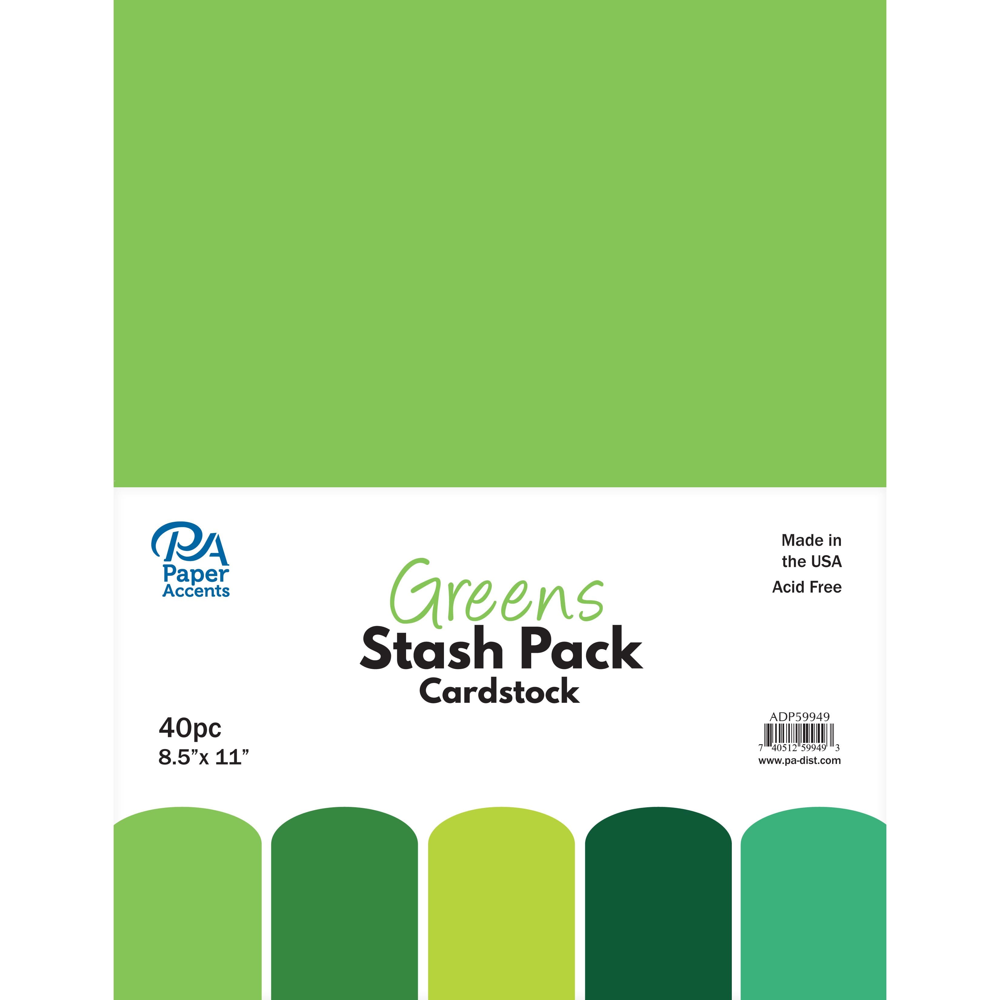 PA Paper&#x2122; Accents Greens Stash Pack 8.5&#x22; x 11&#x22; Cardstock, 40 sheets