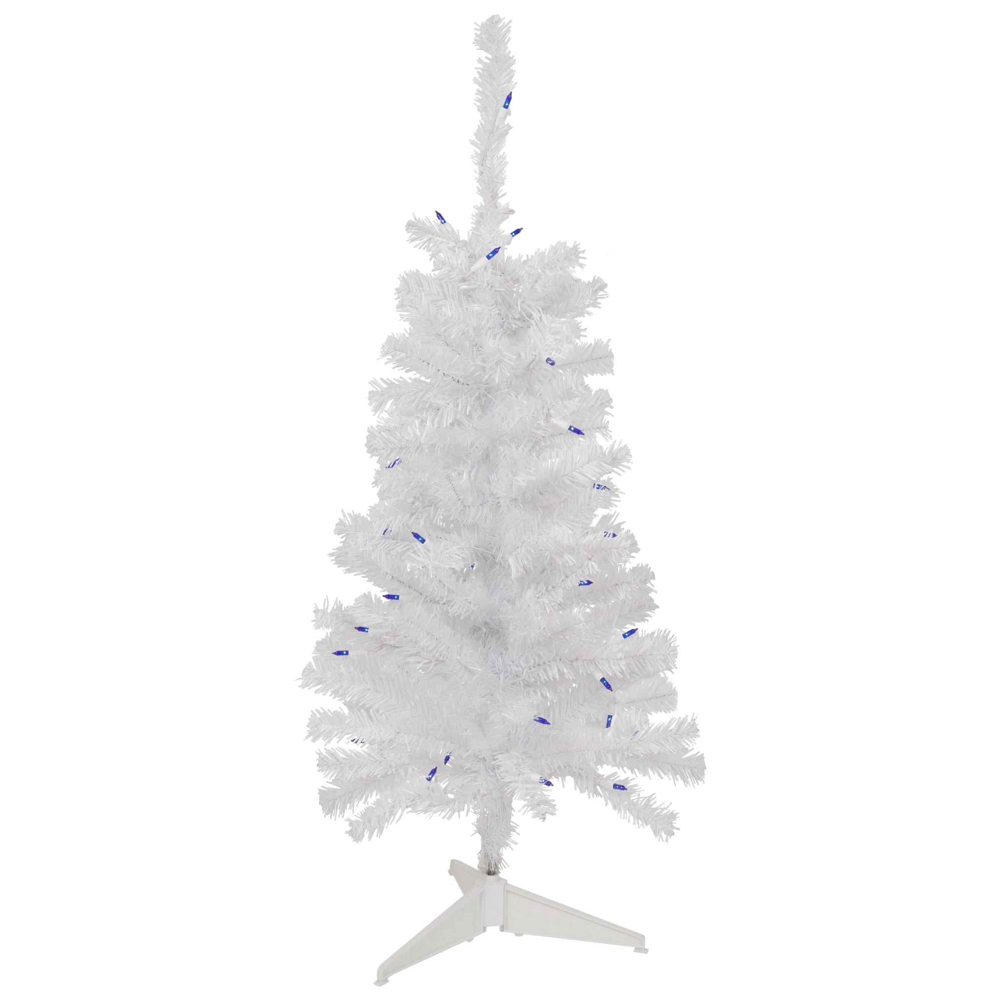 3ft. Pre-Lit Woodbury White Pine Slim Artificial Christmas Tree, Blue Lights
