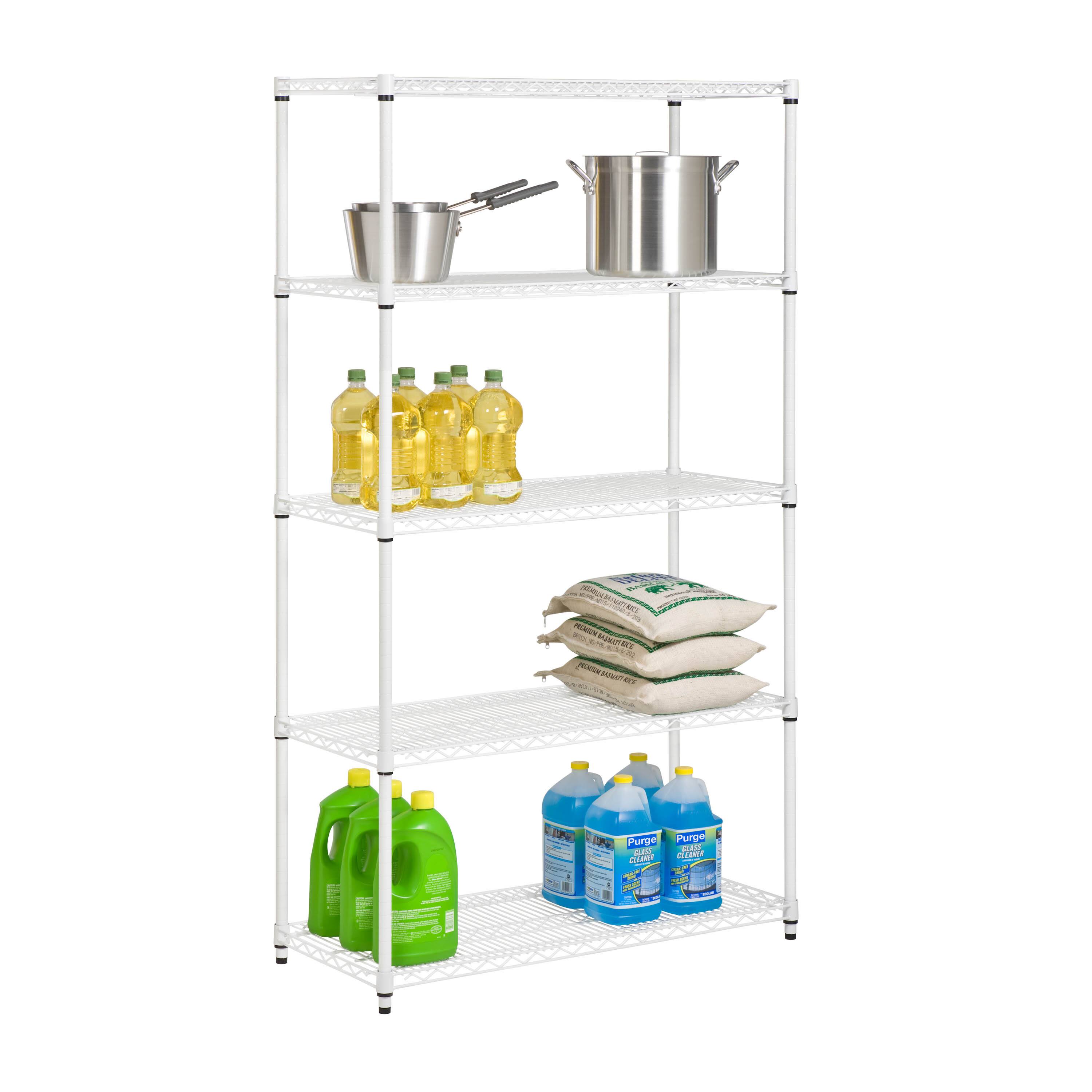 Honey Can Do White 5-Tier Heavy-Duty Adjustable Shelving Unit