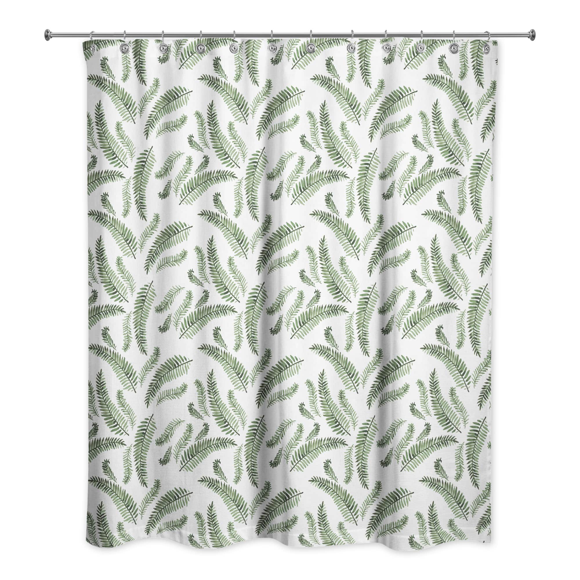 Green Fern Pattern 71&#x22; x 74&#x22; Shower Curtain