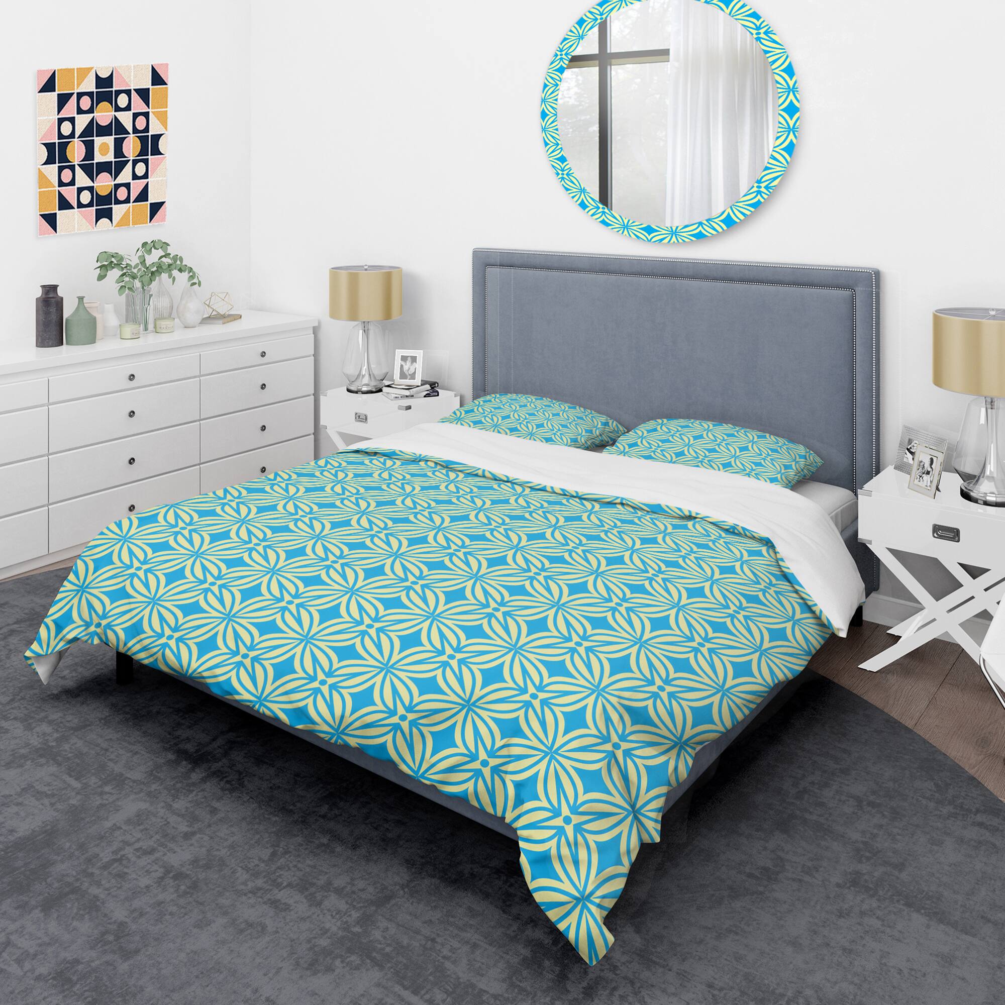 Designart &#x27;Retro Ornamental Design I&#x27; Mid-Century Duvet Cover Set