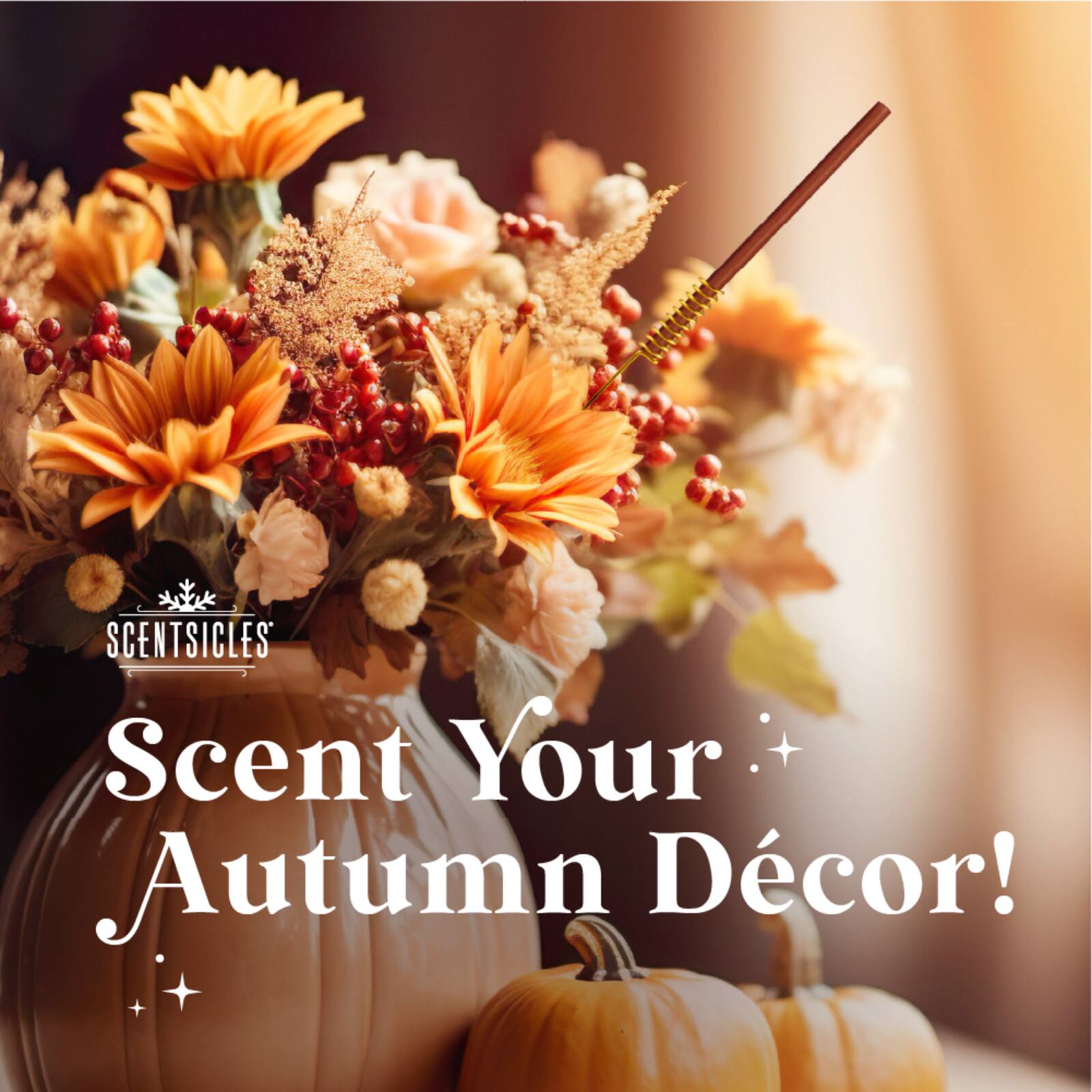 Scentsicles Candles Autumn 'n Apples, Pumpkin 'n Cider, Spiced Pine Cones, 3 pack