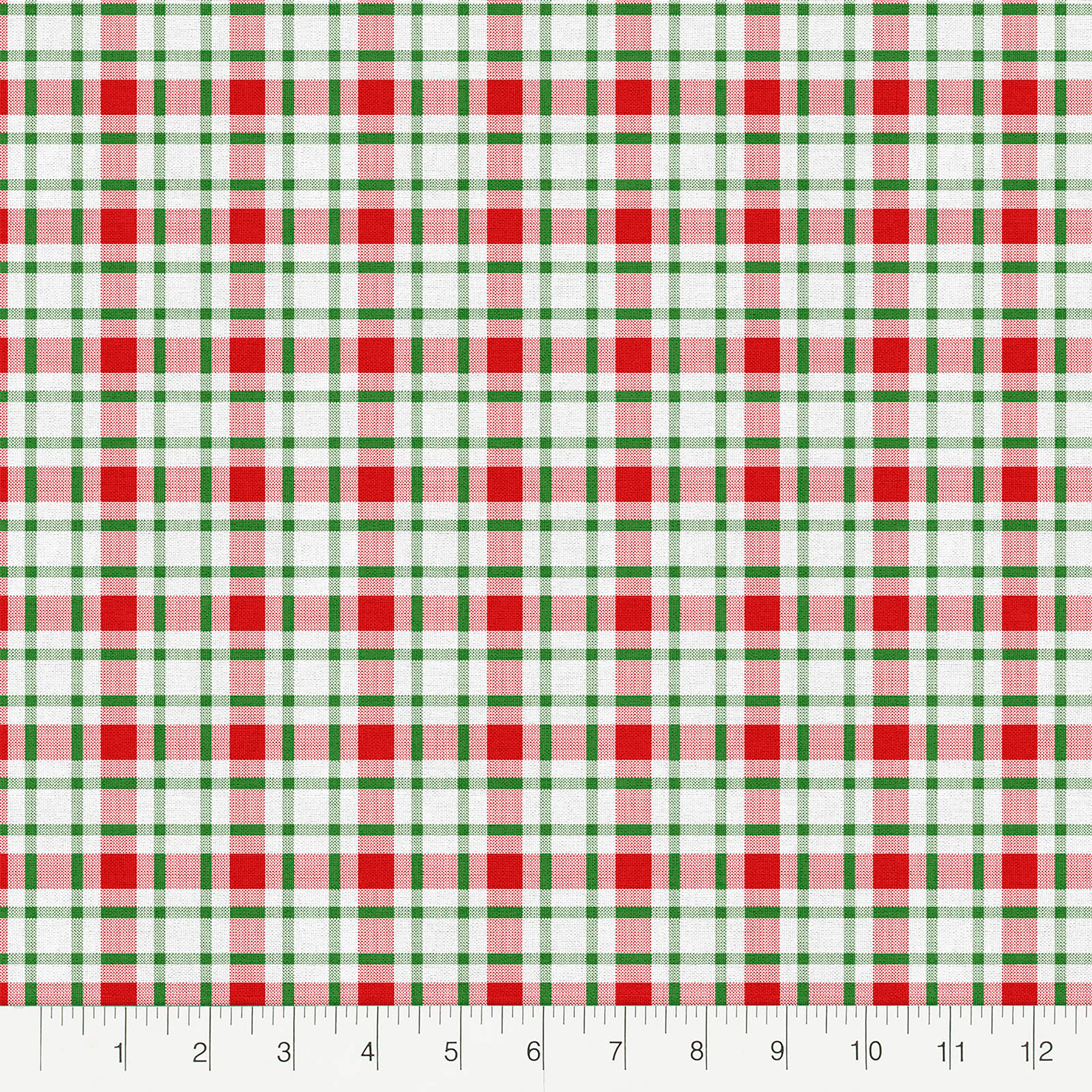 Fabric Editions White Winter Plaid Cotton Fabric