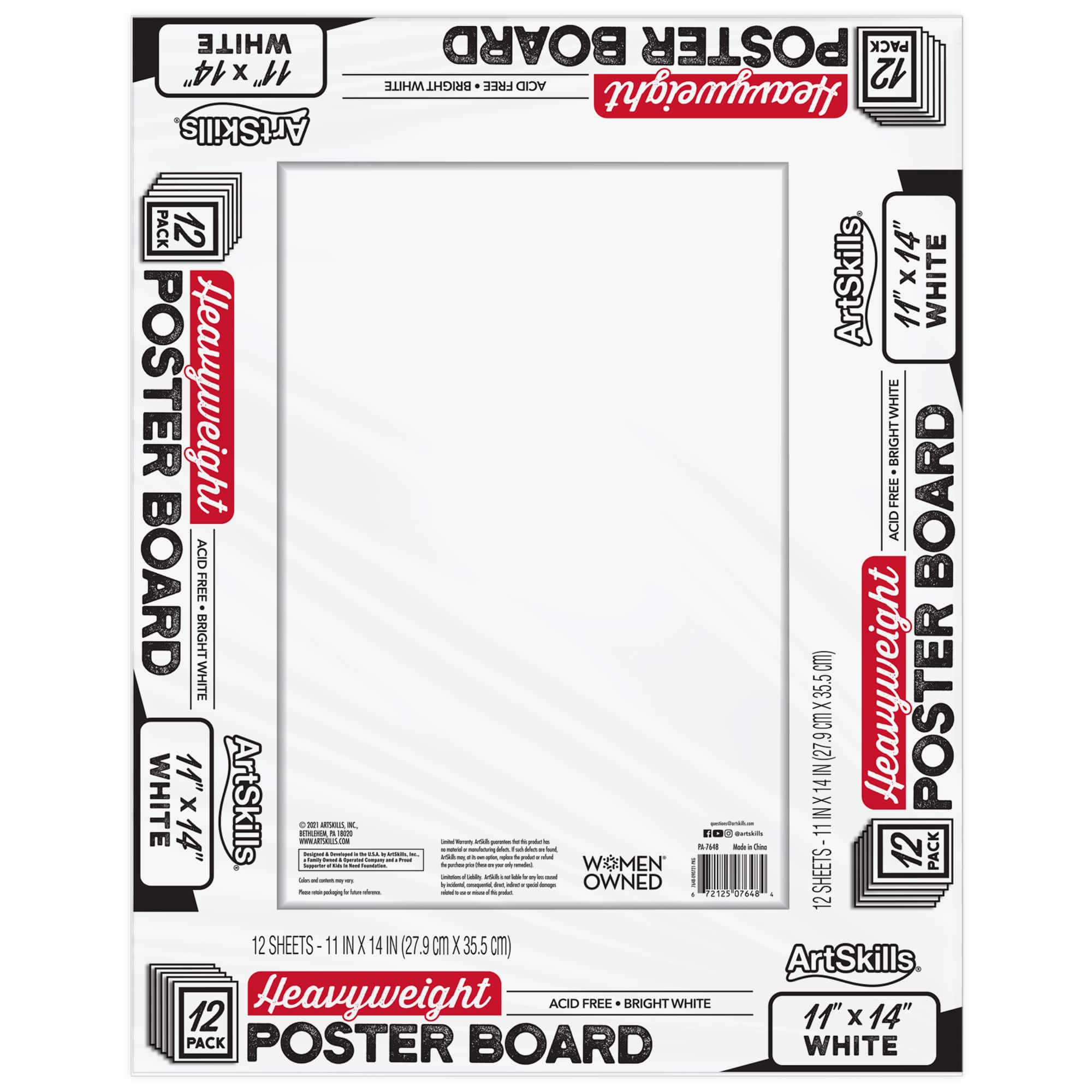 ArtSkills&#xAE; 11&#x22; x 14&#x22; Heavyweight Acid Free White Poster Boards, 12ct.