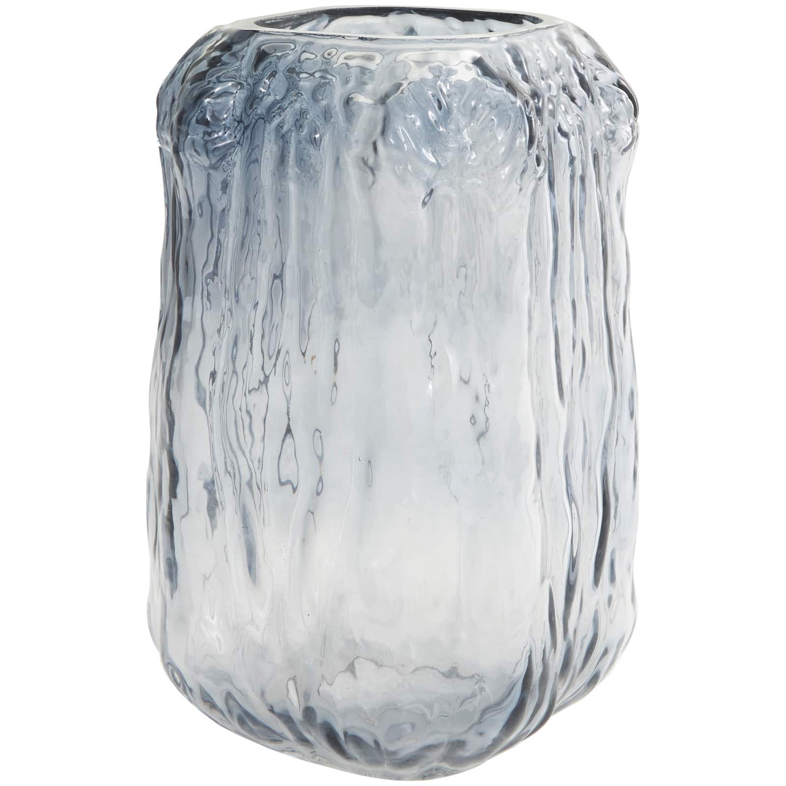 9" Gray Ombre Textured Rectangular Glass Vase
