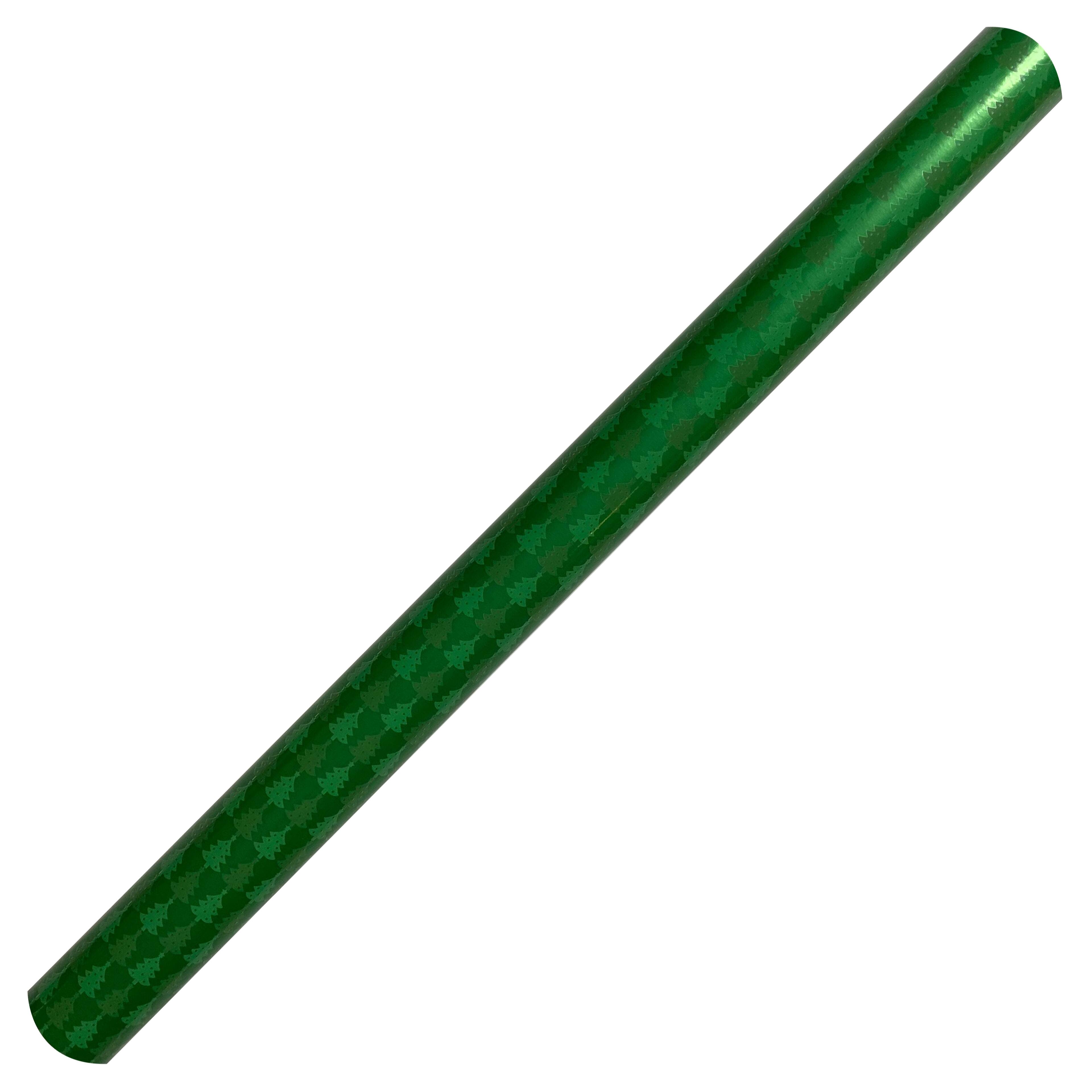 Papier d&#x2019;emballage avec sapins vert m&#xE9;tallique de Celebrate It