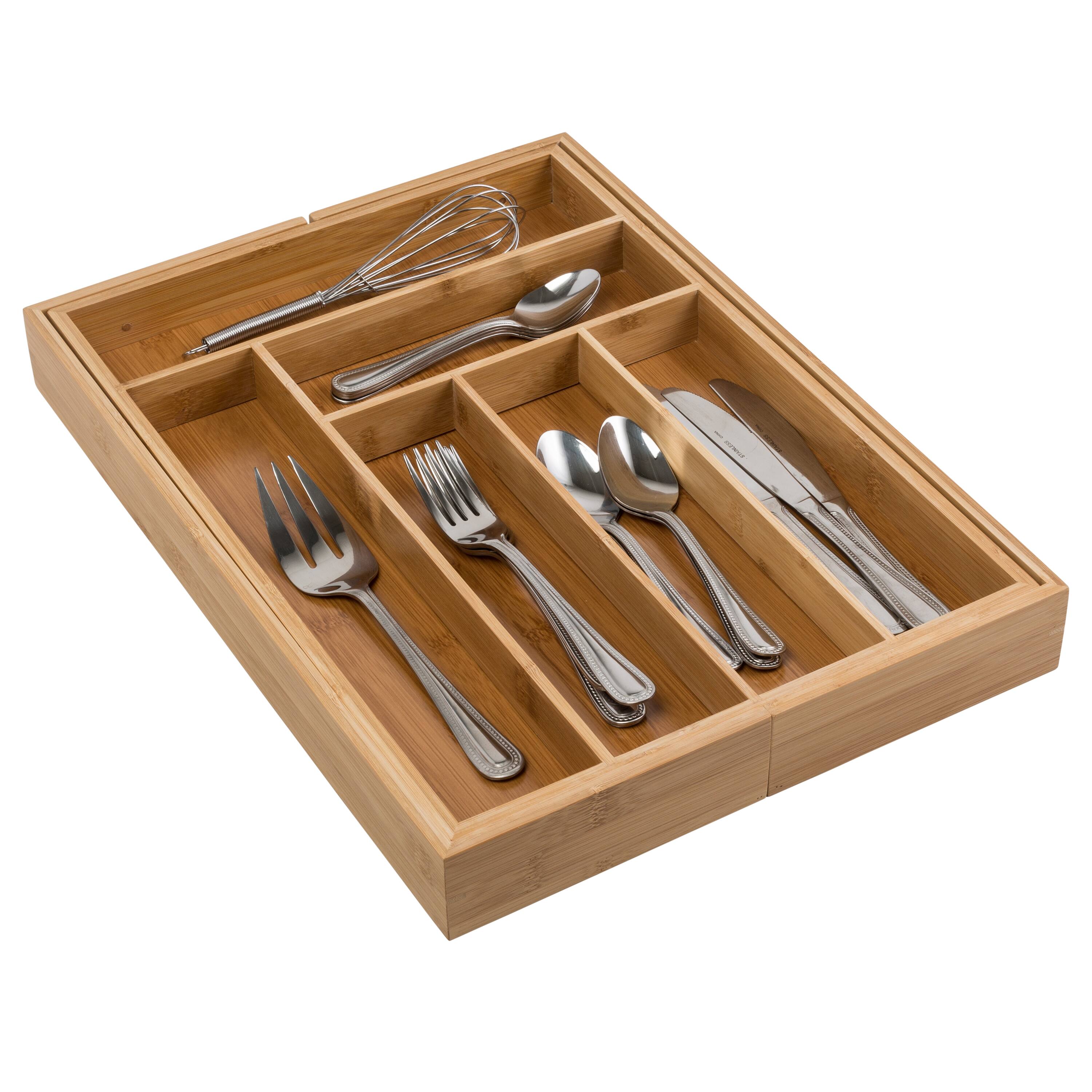 Honey Can Do Expandable Large Silverware Bamboo Drawer Organizer