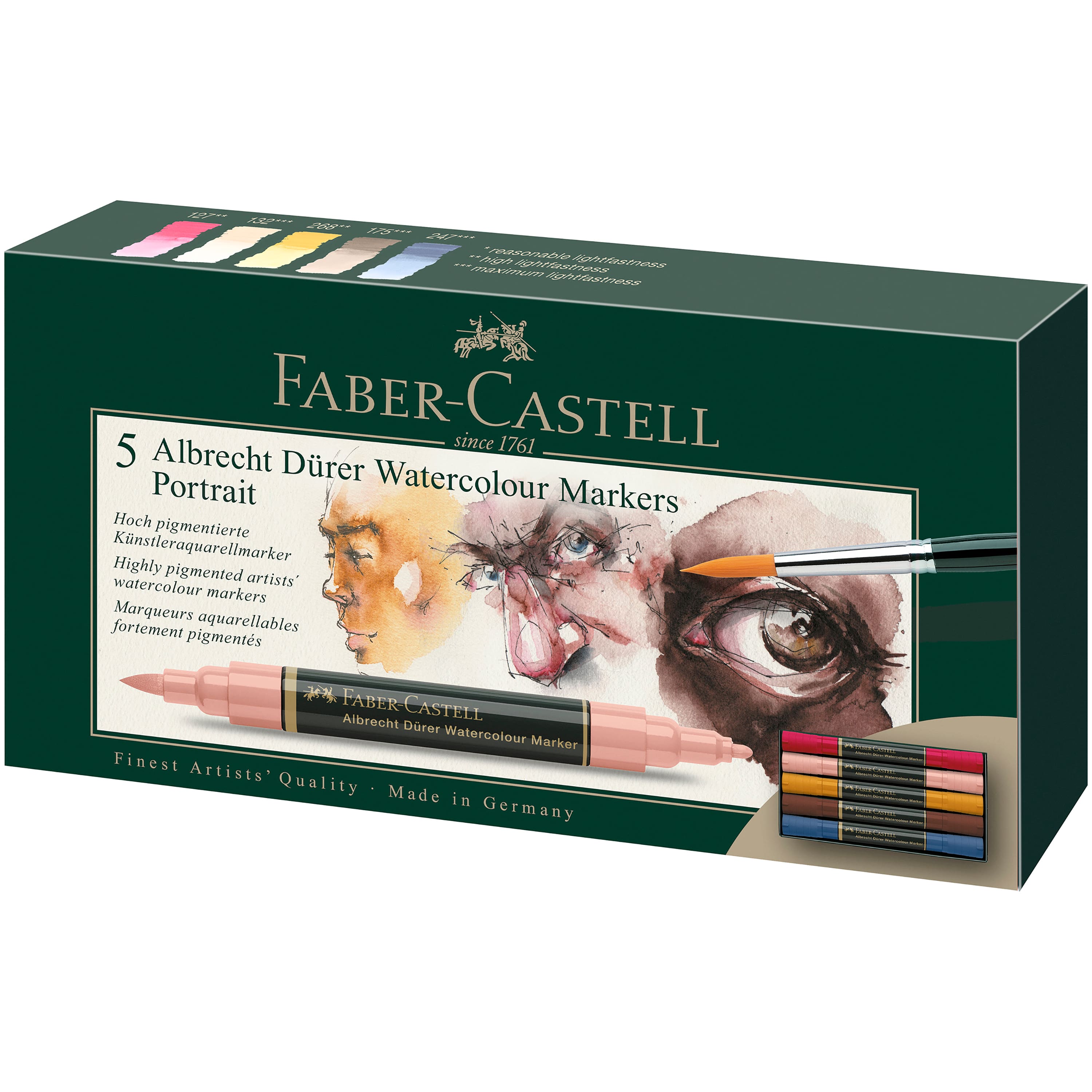 Faber-Castell&#xAE; Arbrecht D&#xFC;rer 5-Piece Watercolor Marker Set