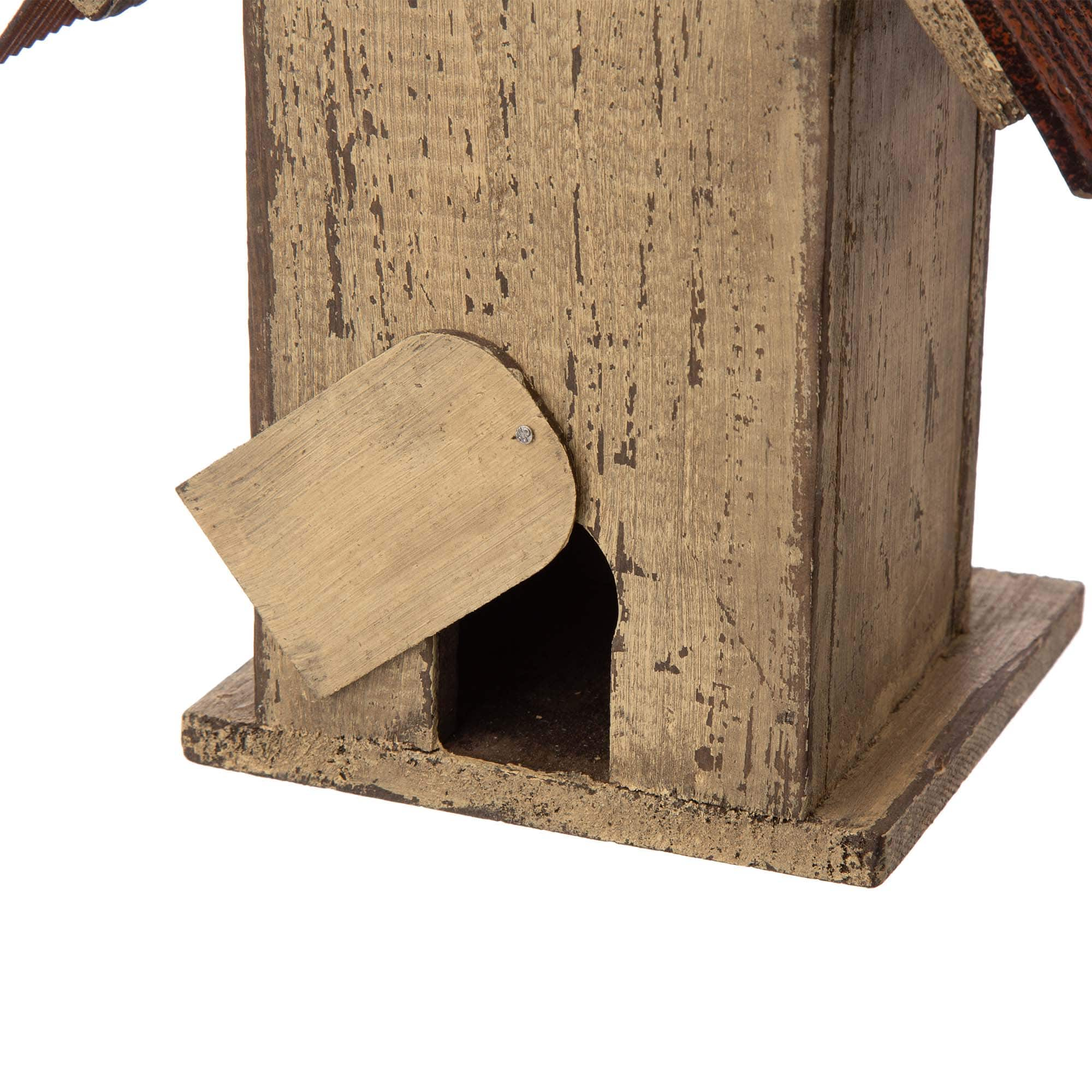 Glitzhome&#xAE; Tall Distressed Wood Church Bird House