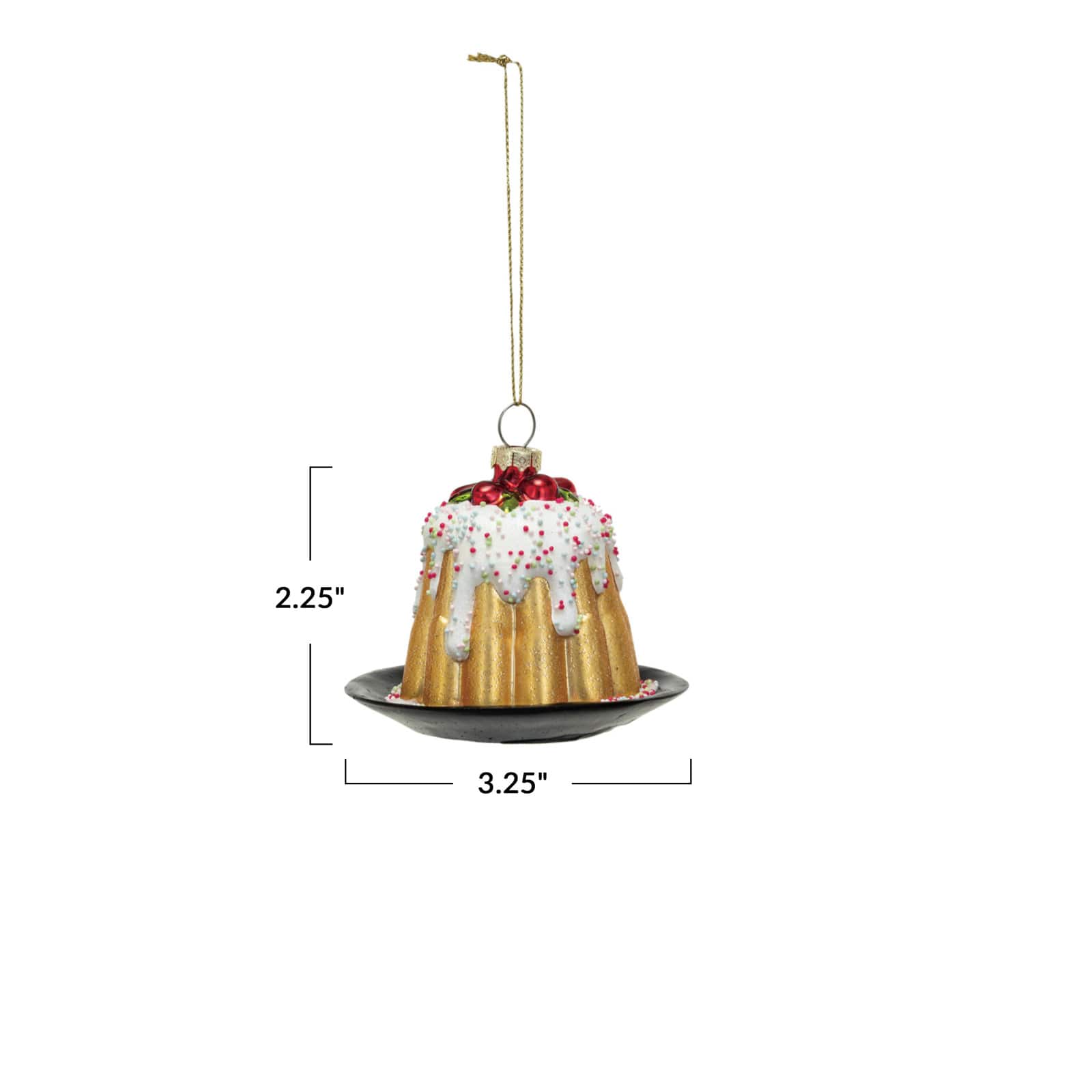 Hello Honey® 2.75" Glass Bundt Cake Ornament with Beads