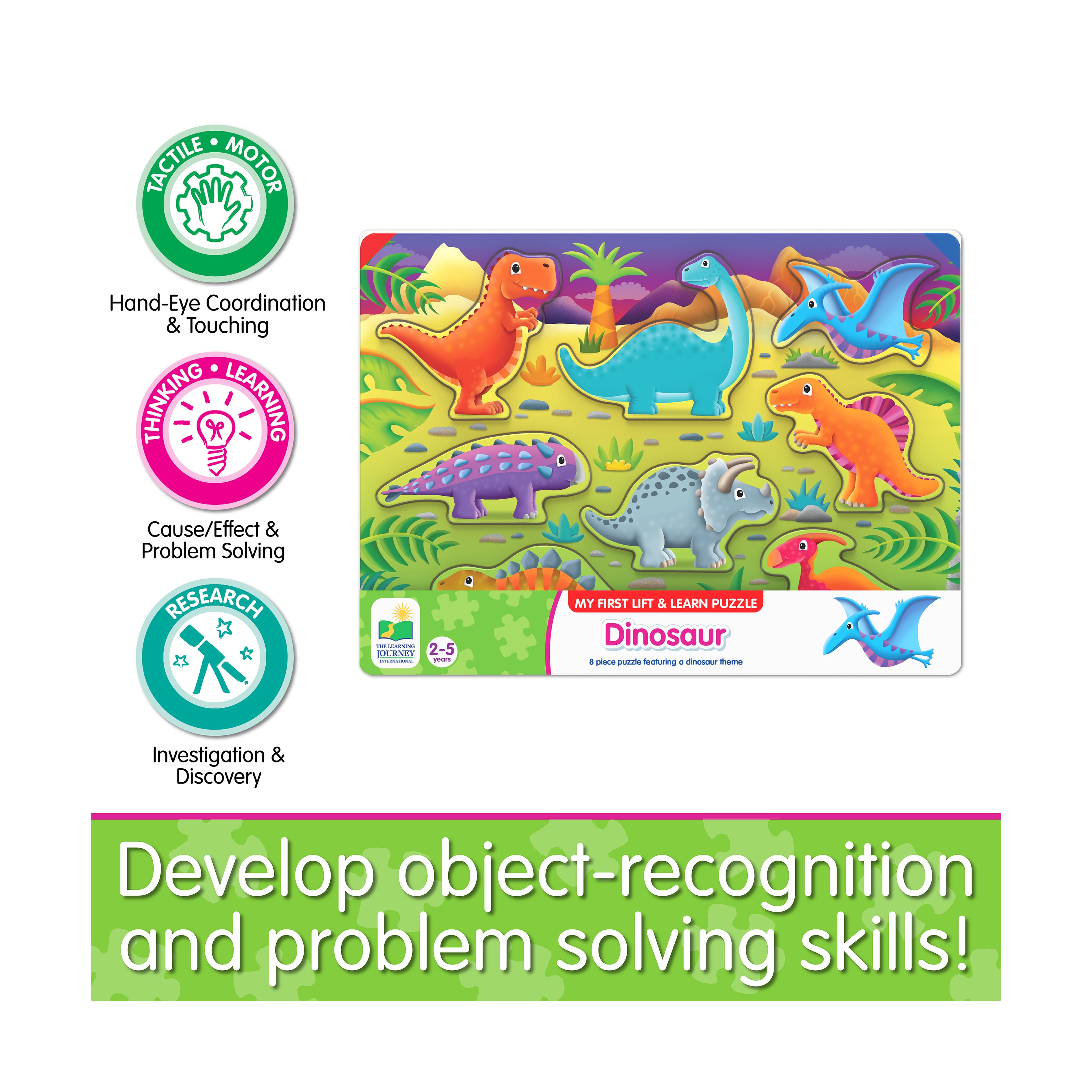 My First Lift & Learn Puzzle - Dinosaur: 8 Pcs