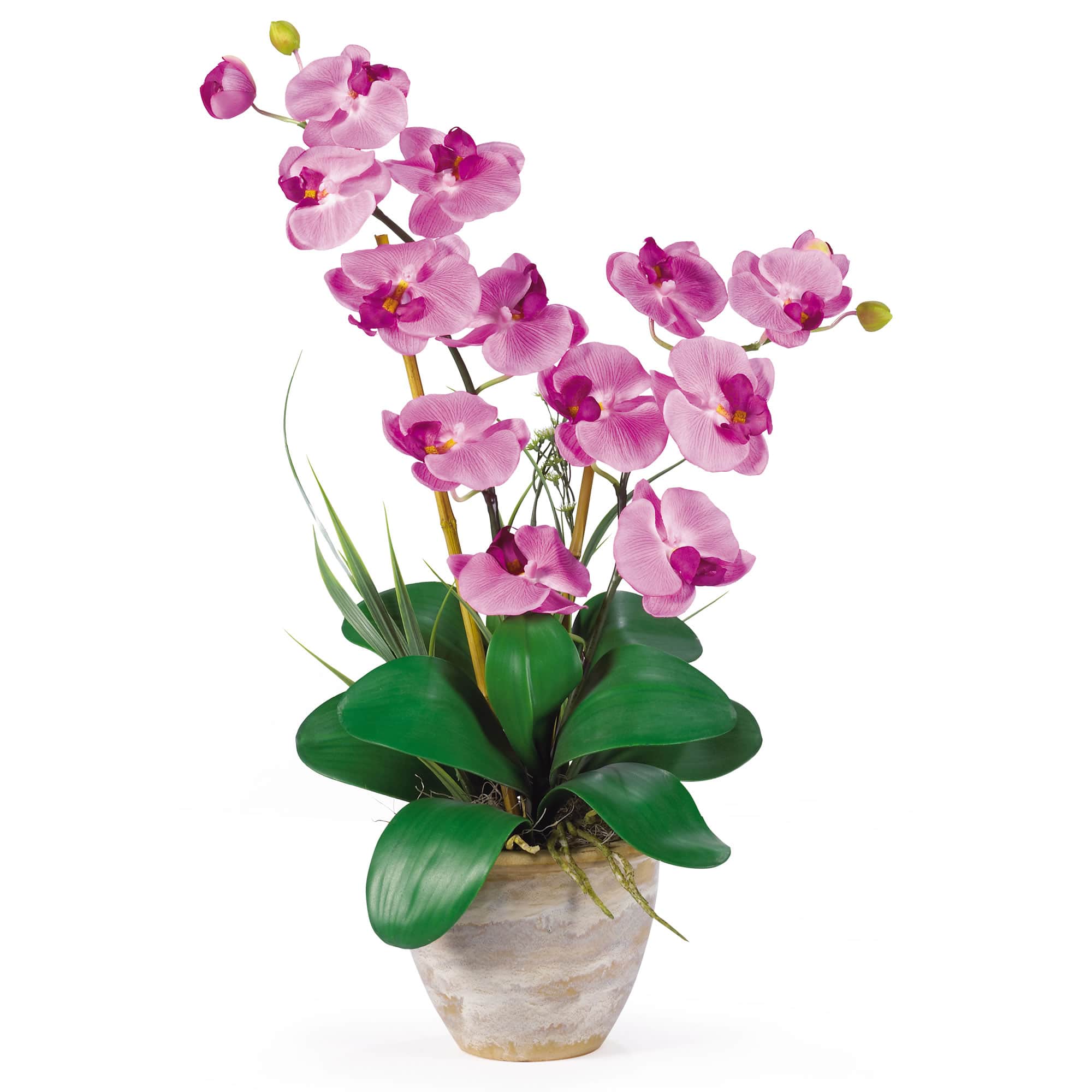 Artificial Purple Orchid Flower Arrangement with Pot. Made with