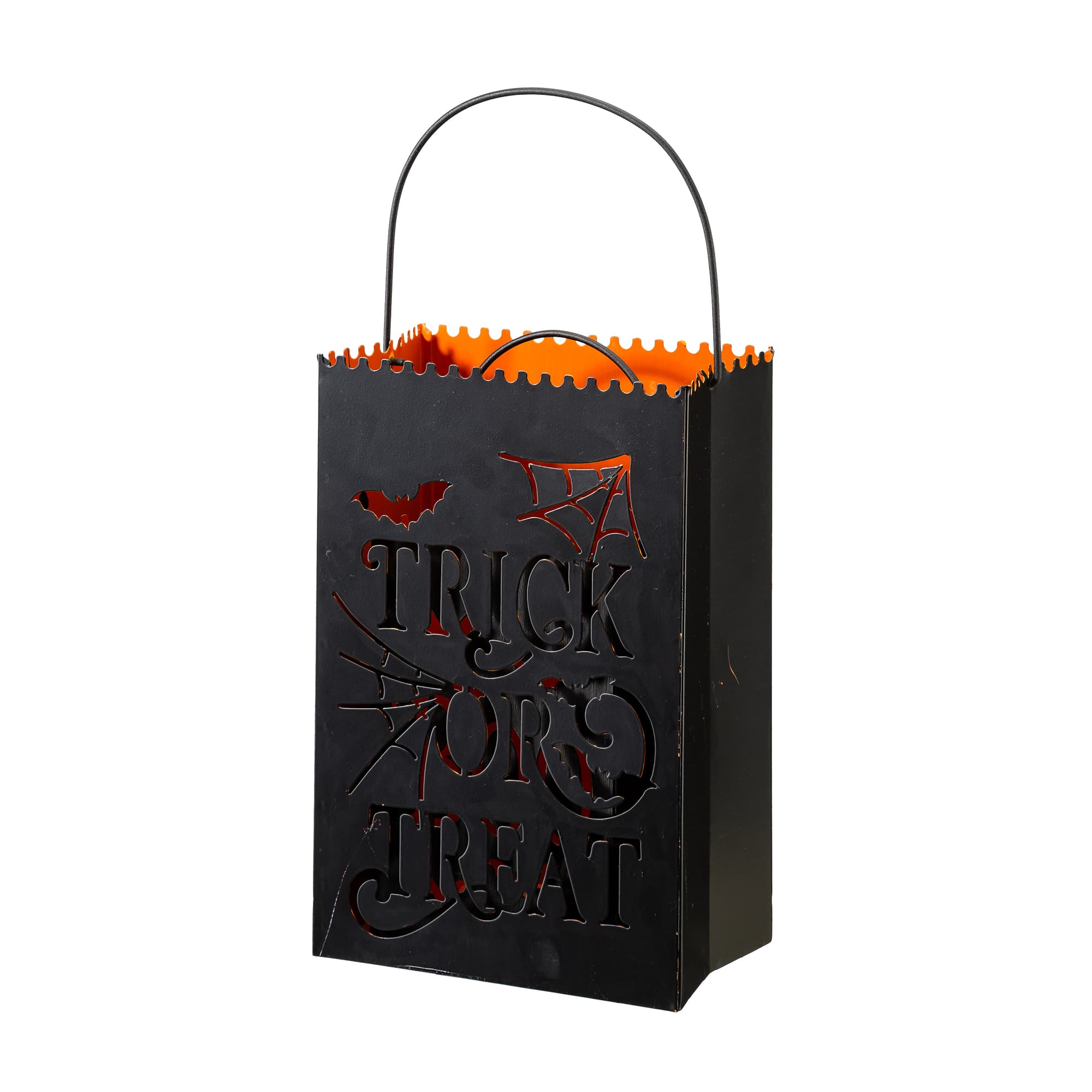 Glitzhome® Halloween Trick or Treat Metal Bucket Set