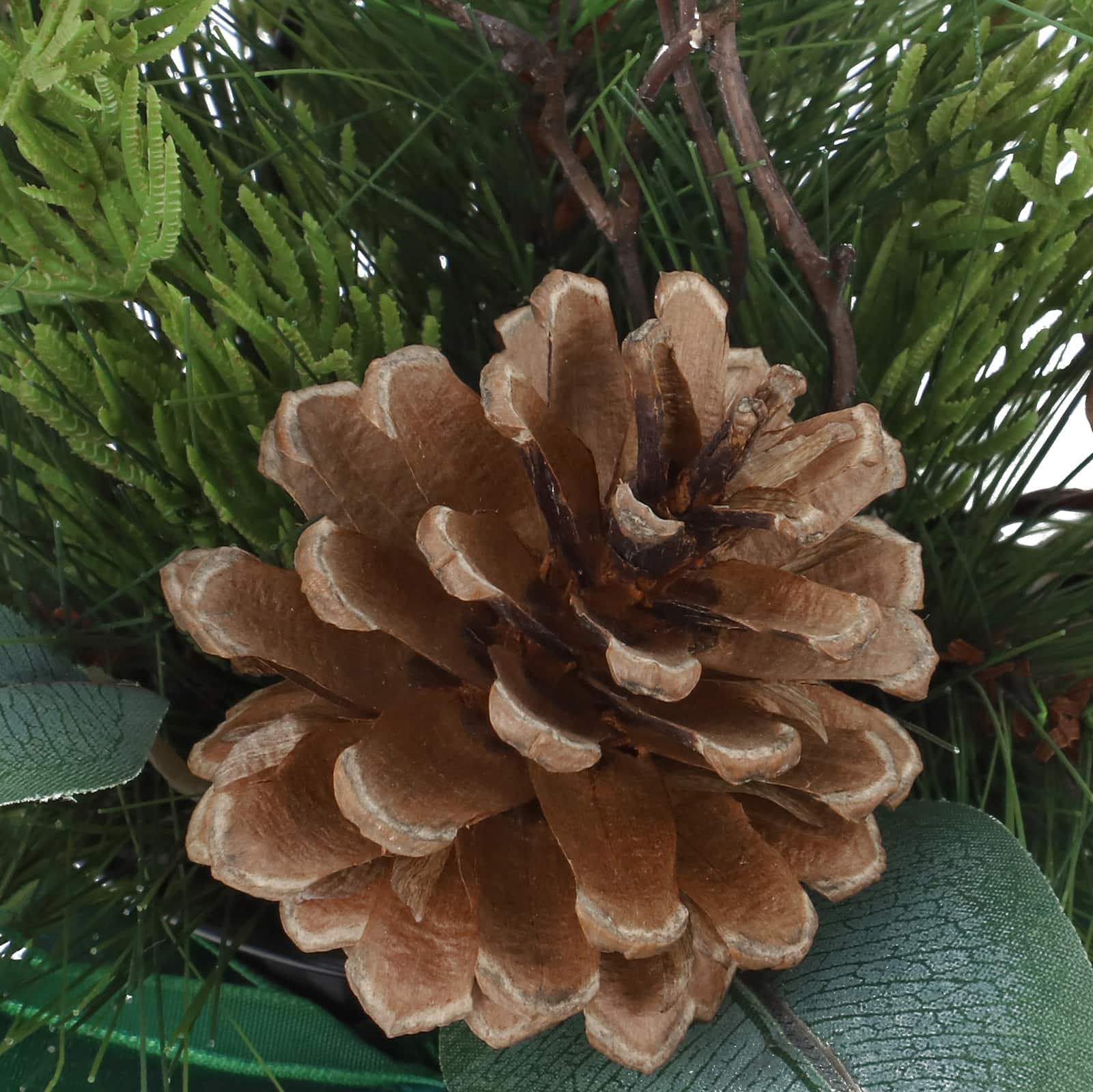 9.5&#x22; Greenery &#x26; Pinecone Mix in Black Pot by Ashland&#xAE;