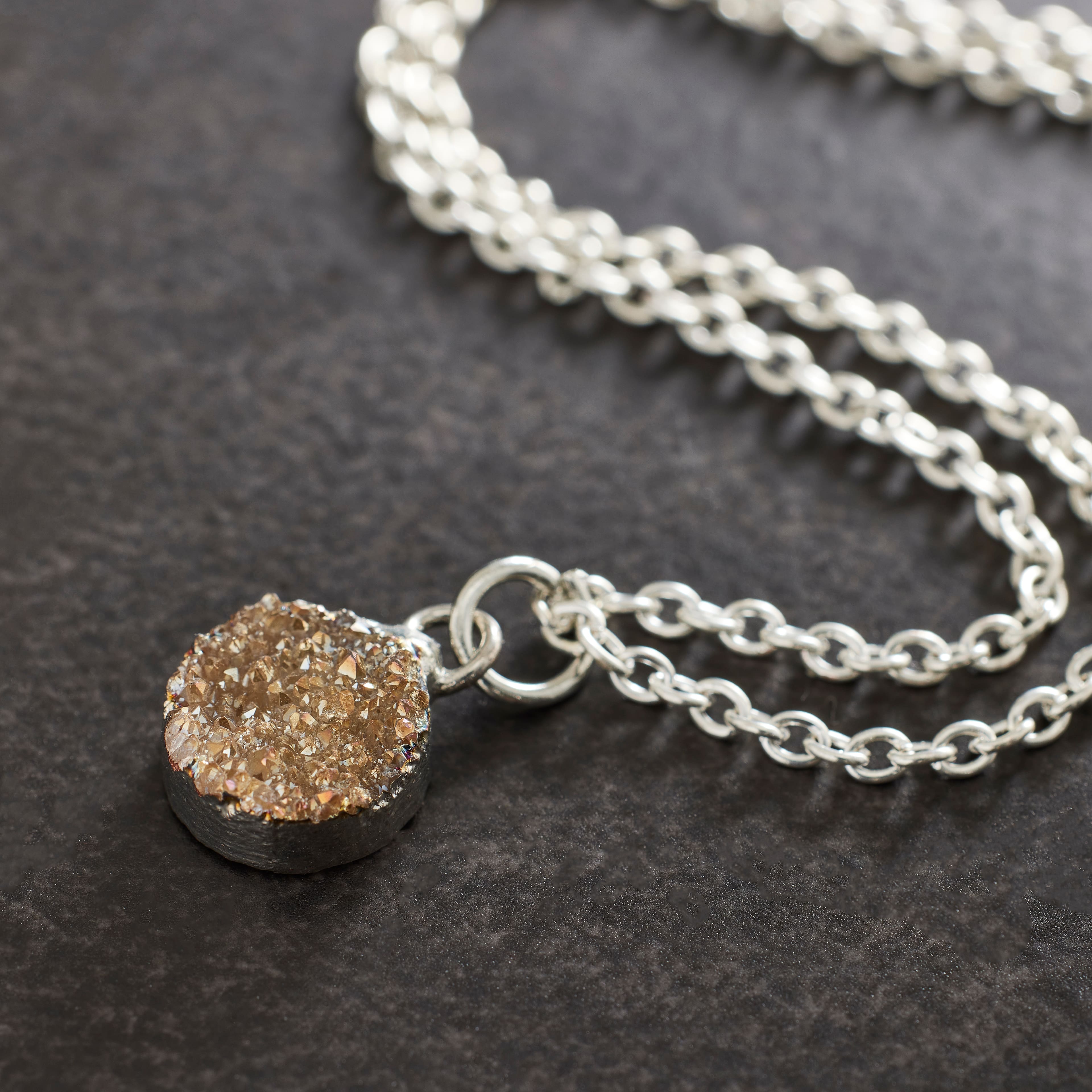 Round Champagne Dyed Quartz Charm by Bead Landing™