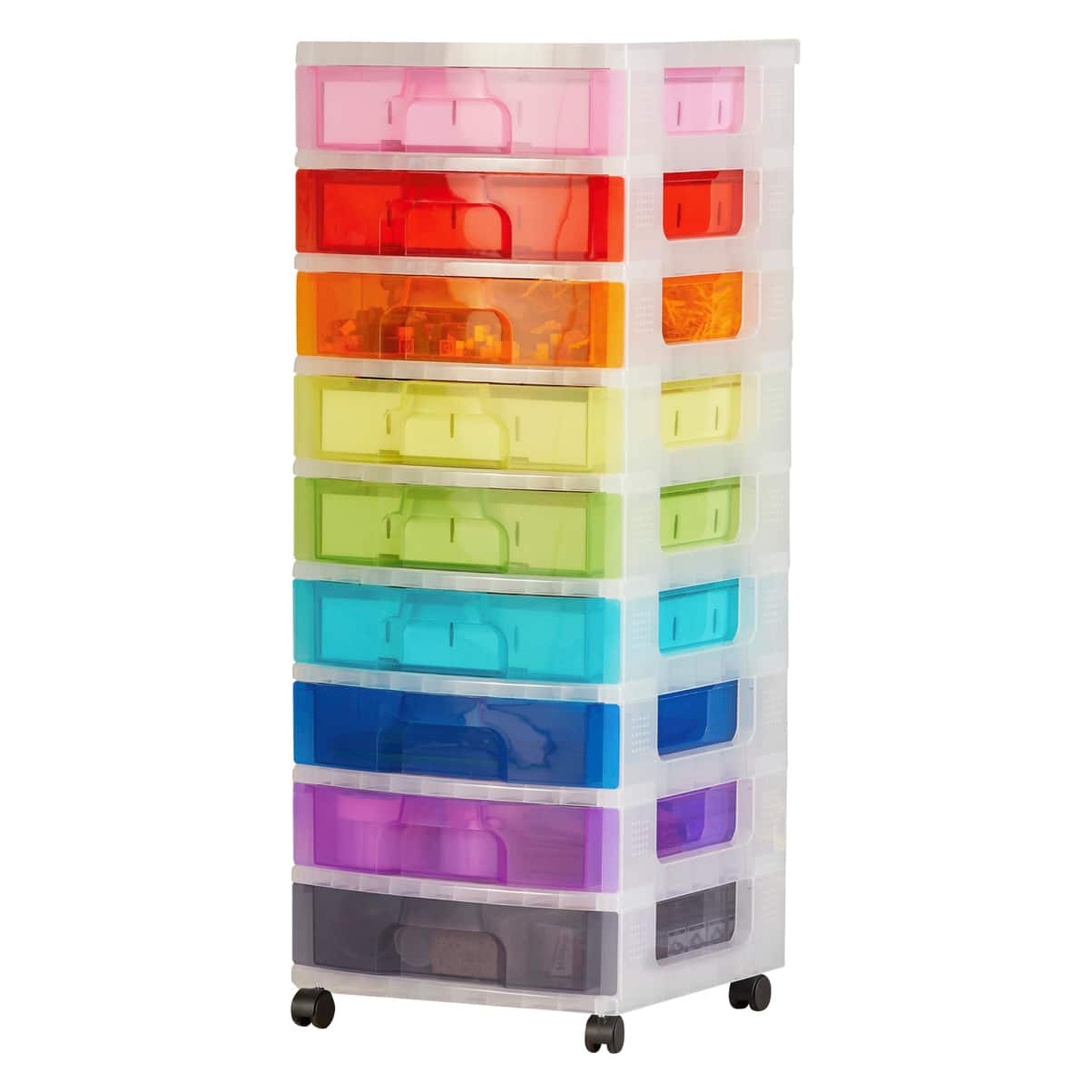 hand2mind 9-Drawer Rainbow Rolling Classroom Cart