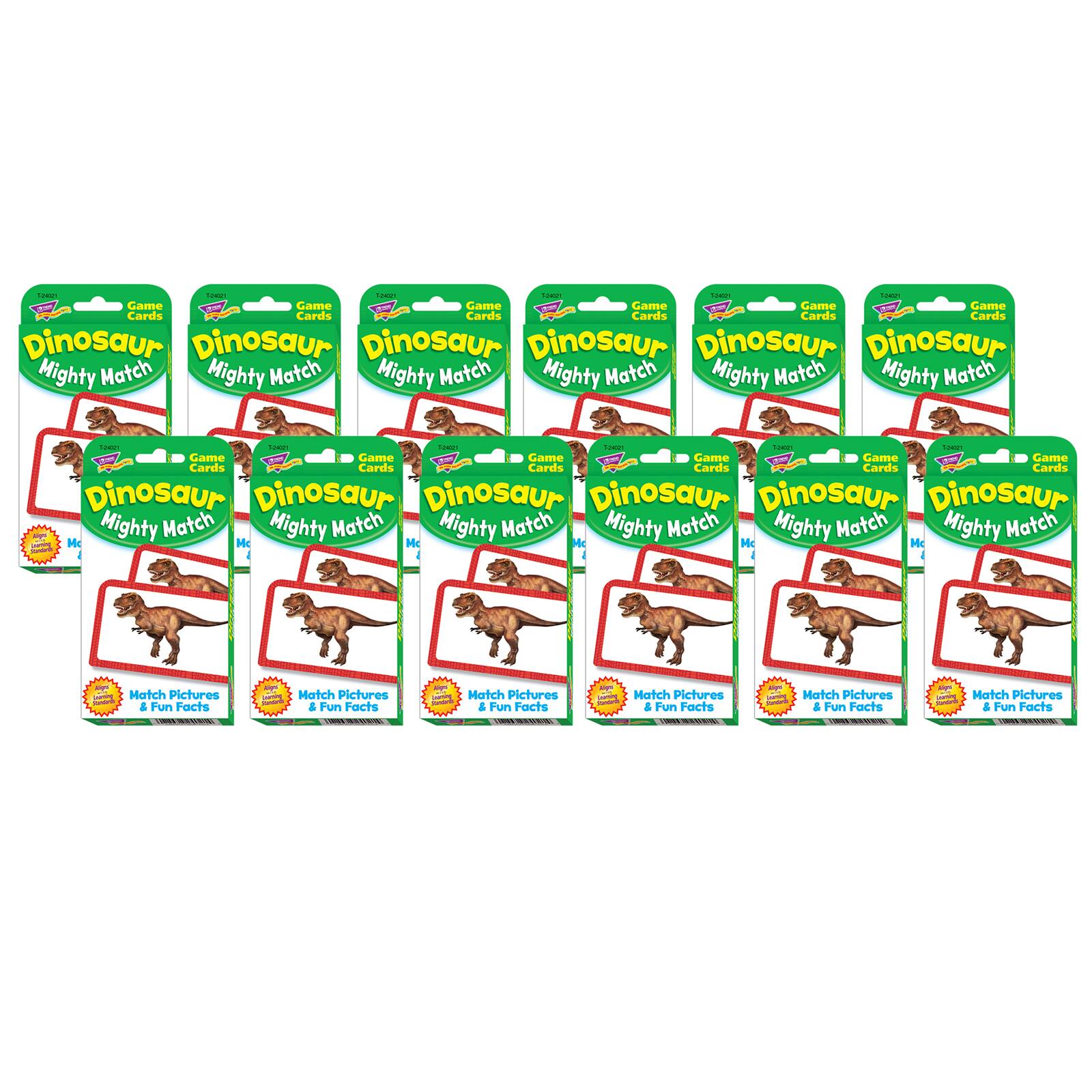 TREND Enterprises&#xAE; Dinosaur Mighty Match Challenge Cards&#xAE;, 12 Packs