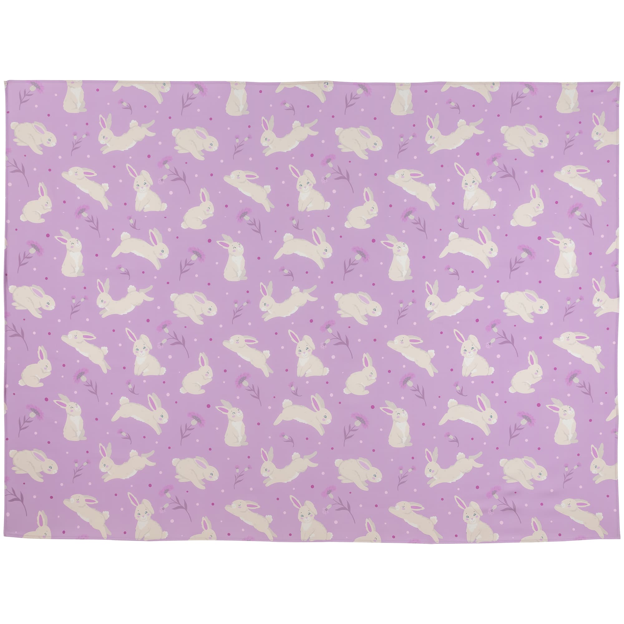 70&#x22; Purple Easter Bunny Rectangular Tablecloth