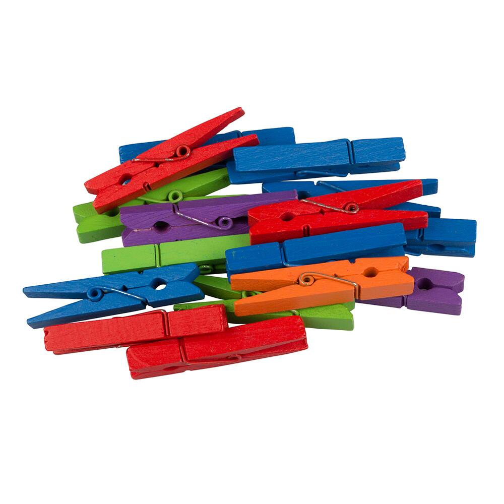 JAM Paper 2&#x22; Assorted Color Wood Clip Clothespins, 20ct.