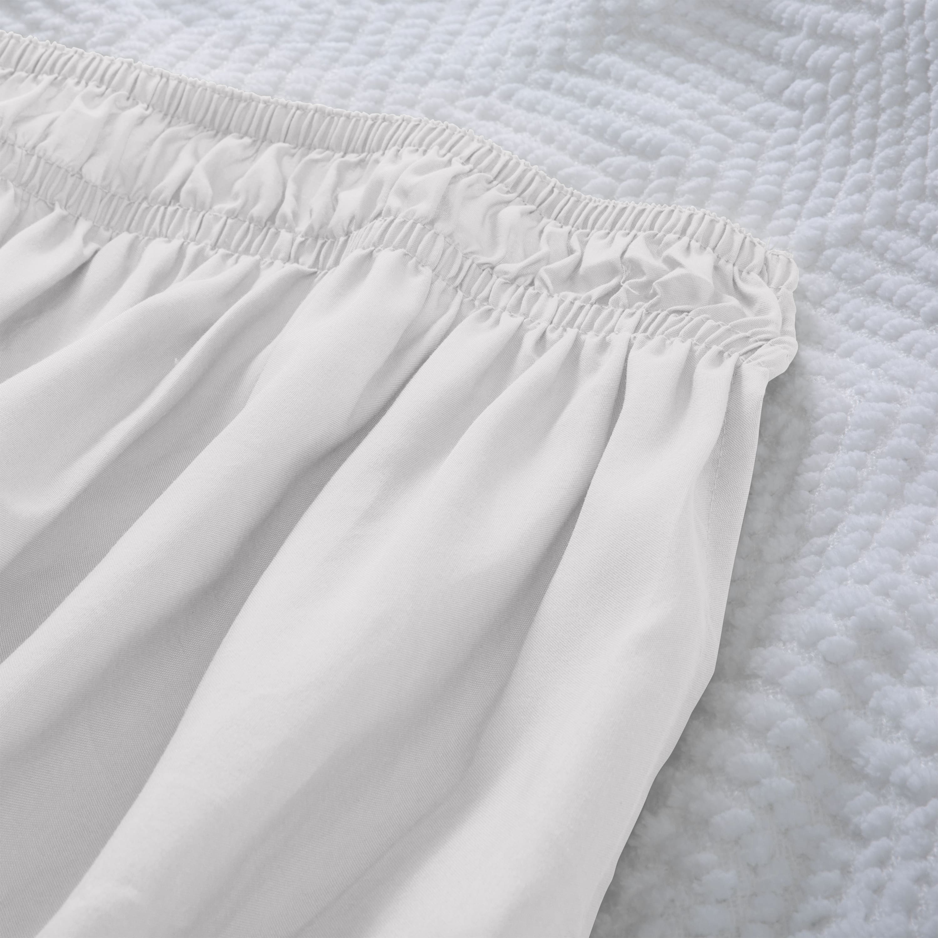 Home Details White Wrap Around Bed Ruffle, Twin/Full