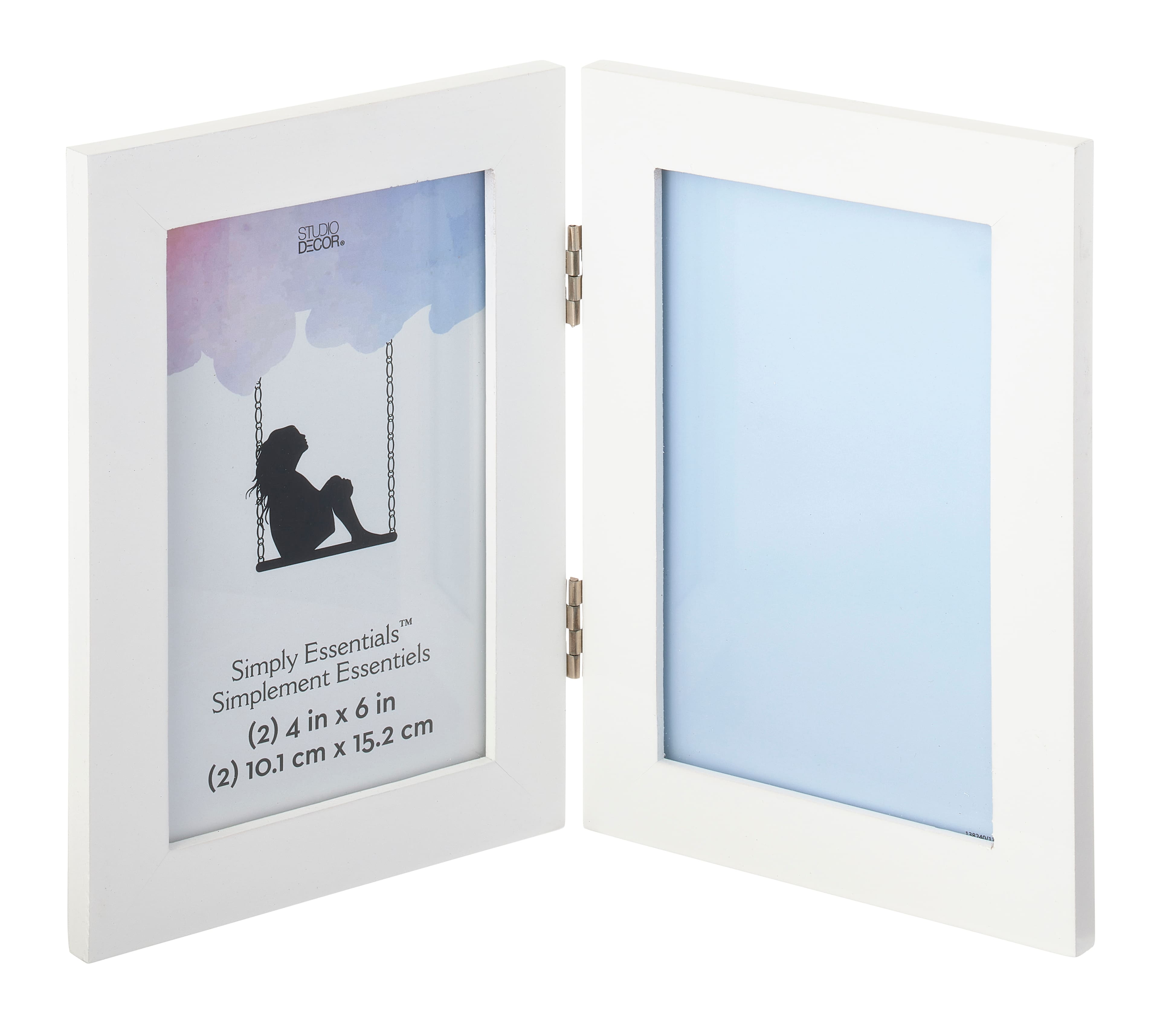 12 Pack: 2 Opening White 4&#x22; x 6&#x22; Hinged Frame, Simply Essentials&#x2122; by Studio D&#xE9;cor&#xAE;