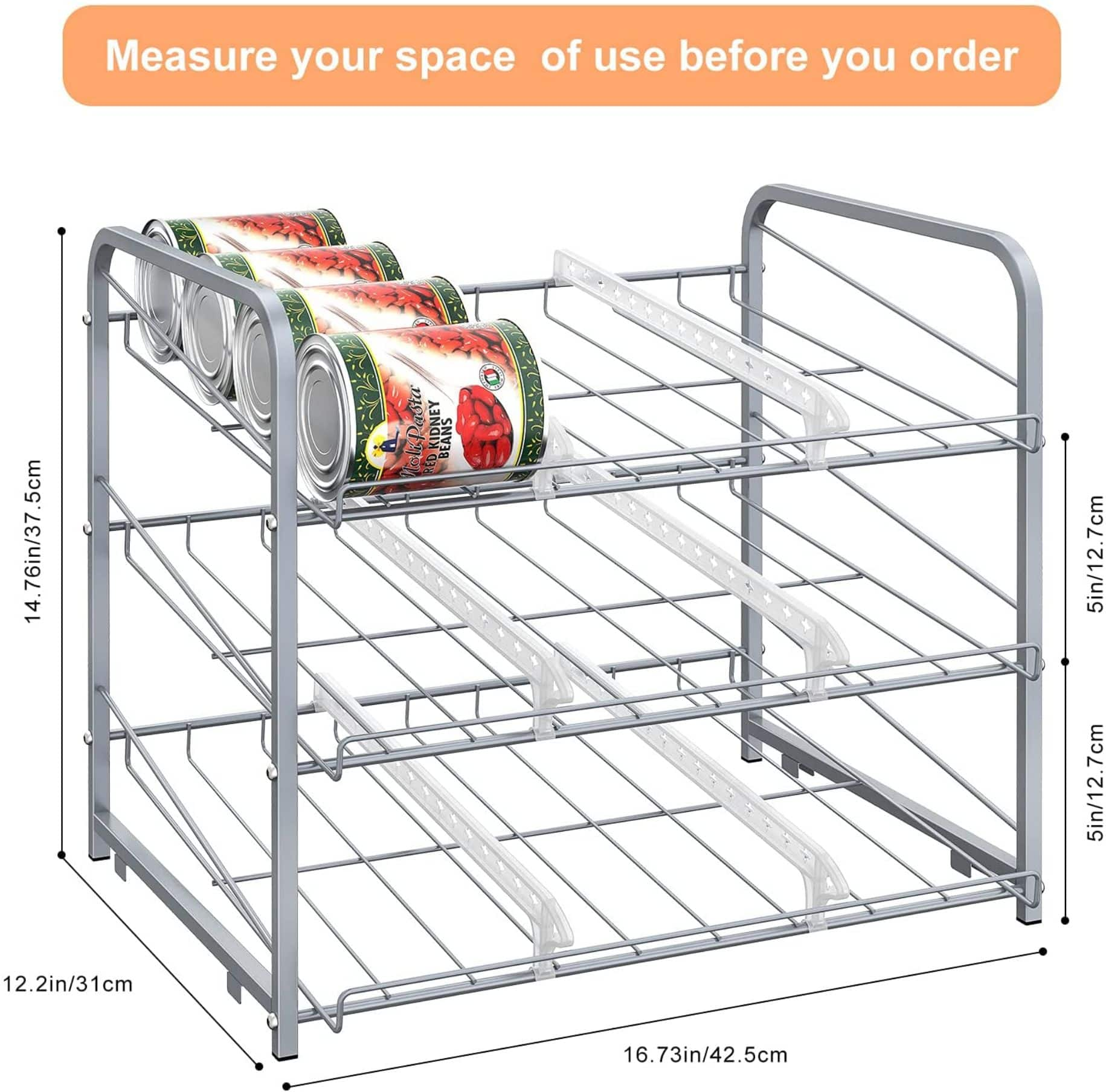 3-Tier Stackable Can Rack Organizer