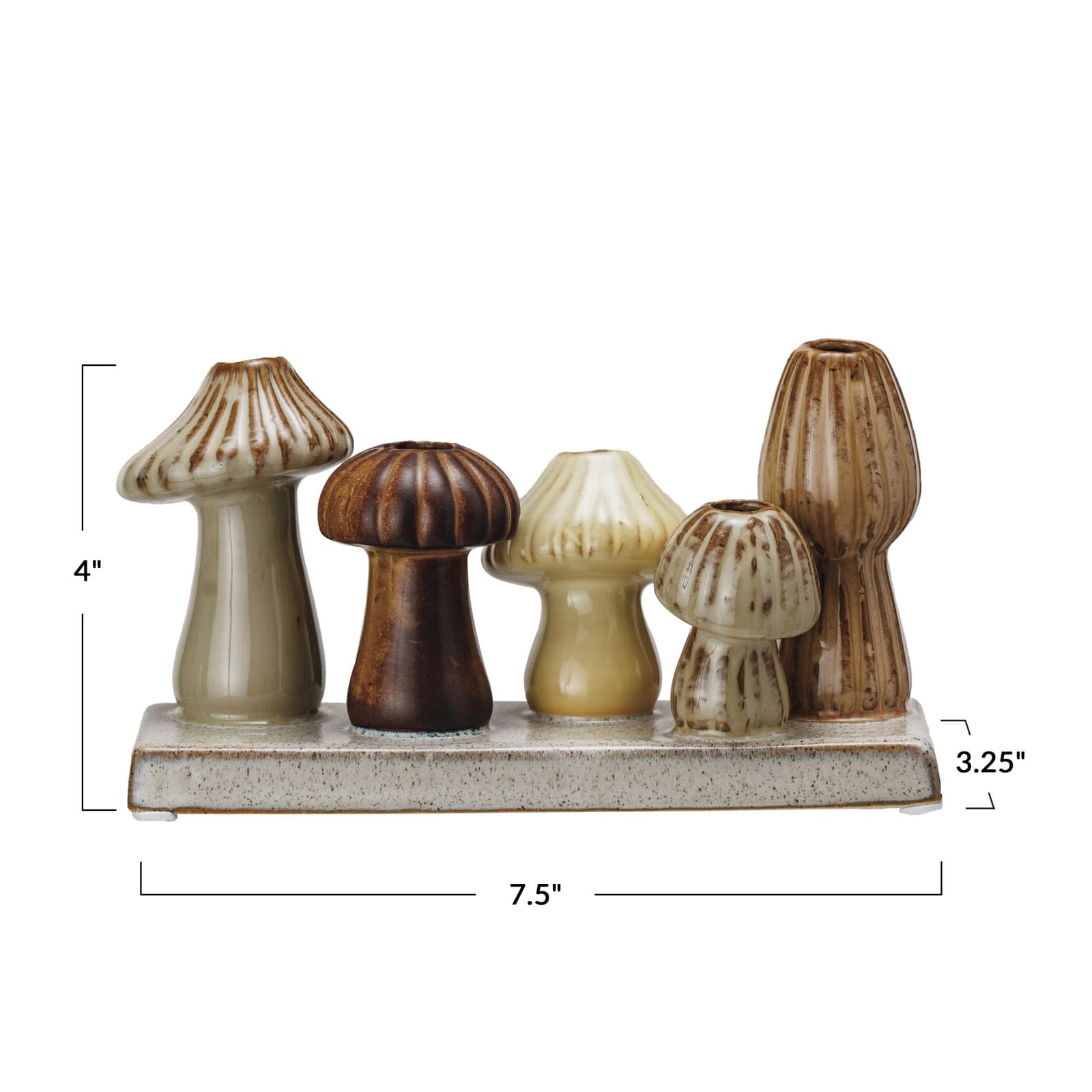 Hello Honey&#xAE; 4&#x22; Enchanted Garden Stoneware Mushroom Vase