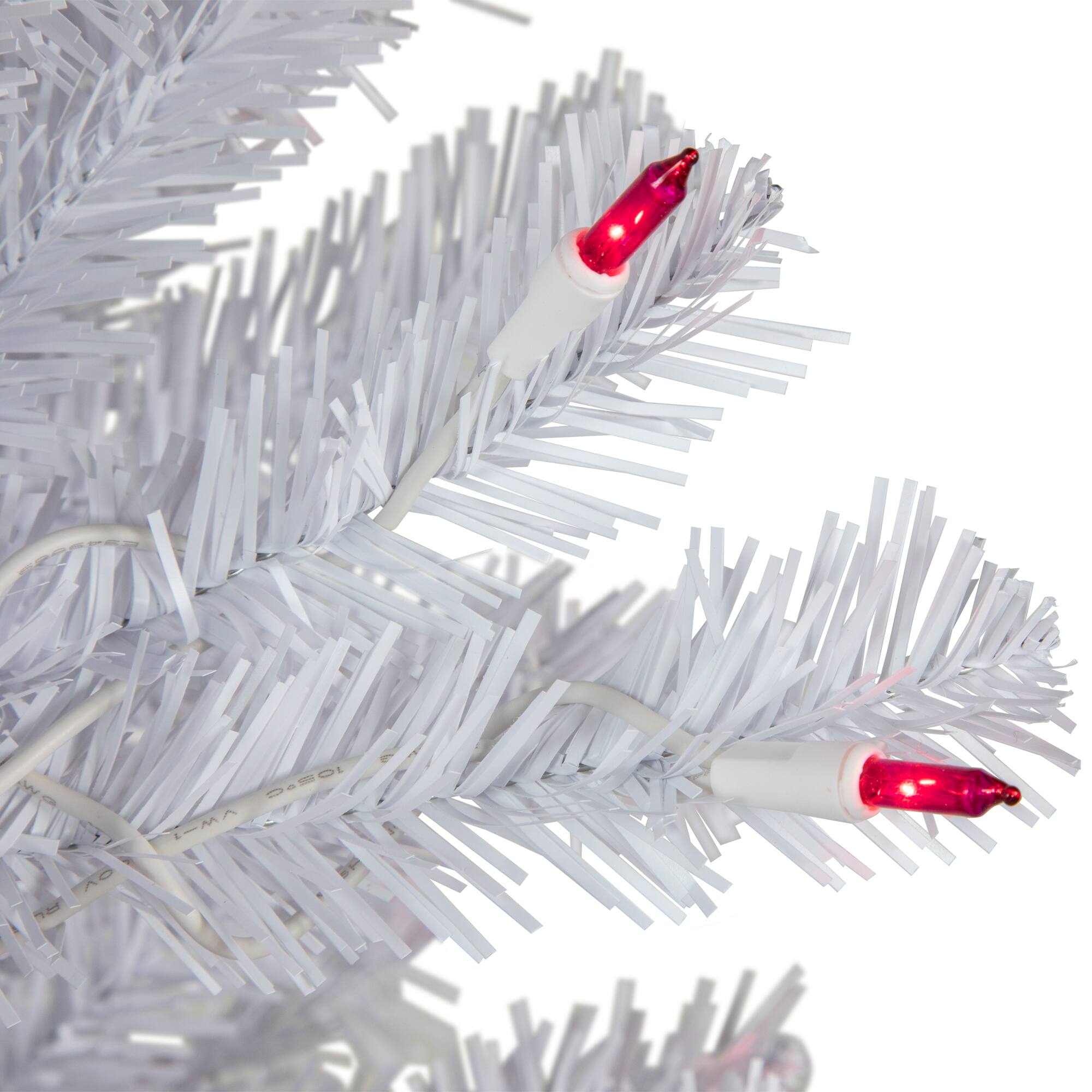 6.5ft. Pre-Lit Slim Geneva White Spruce Artificial Christmas Tree, Pink Lights