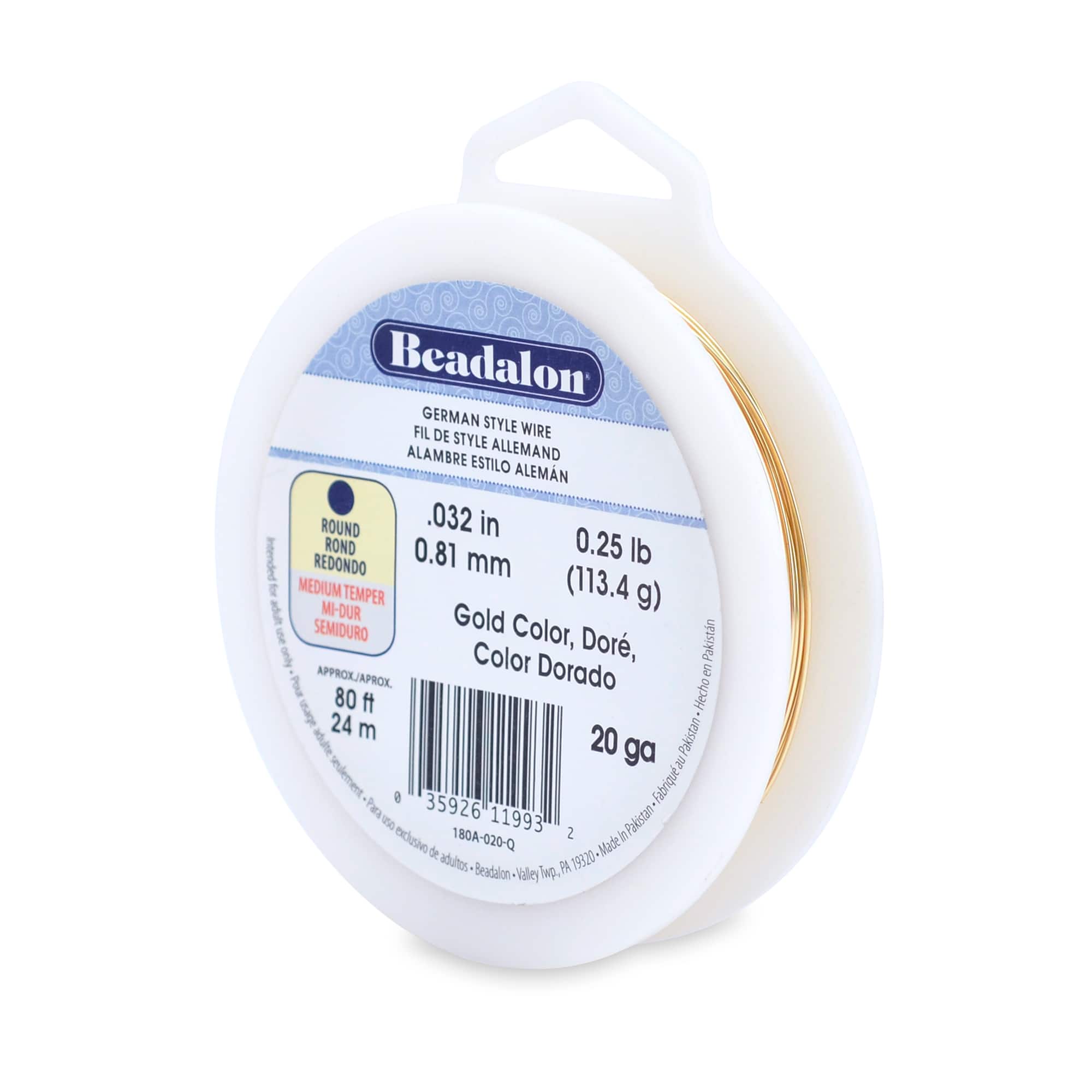 Beadalon® 20 Gauge Gold Round German Style Wire