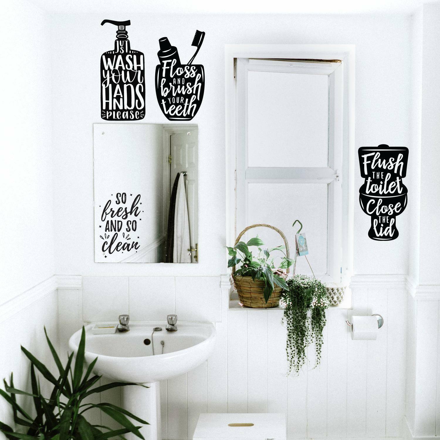 RoomMates Wash Your Hands Soap Quotes Peel & Stick Decals