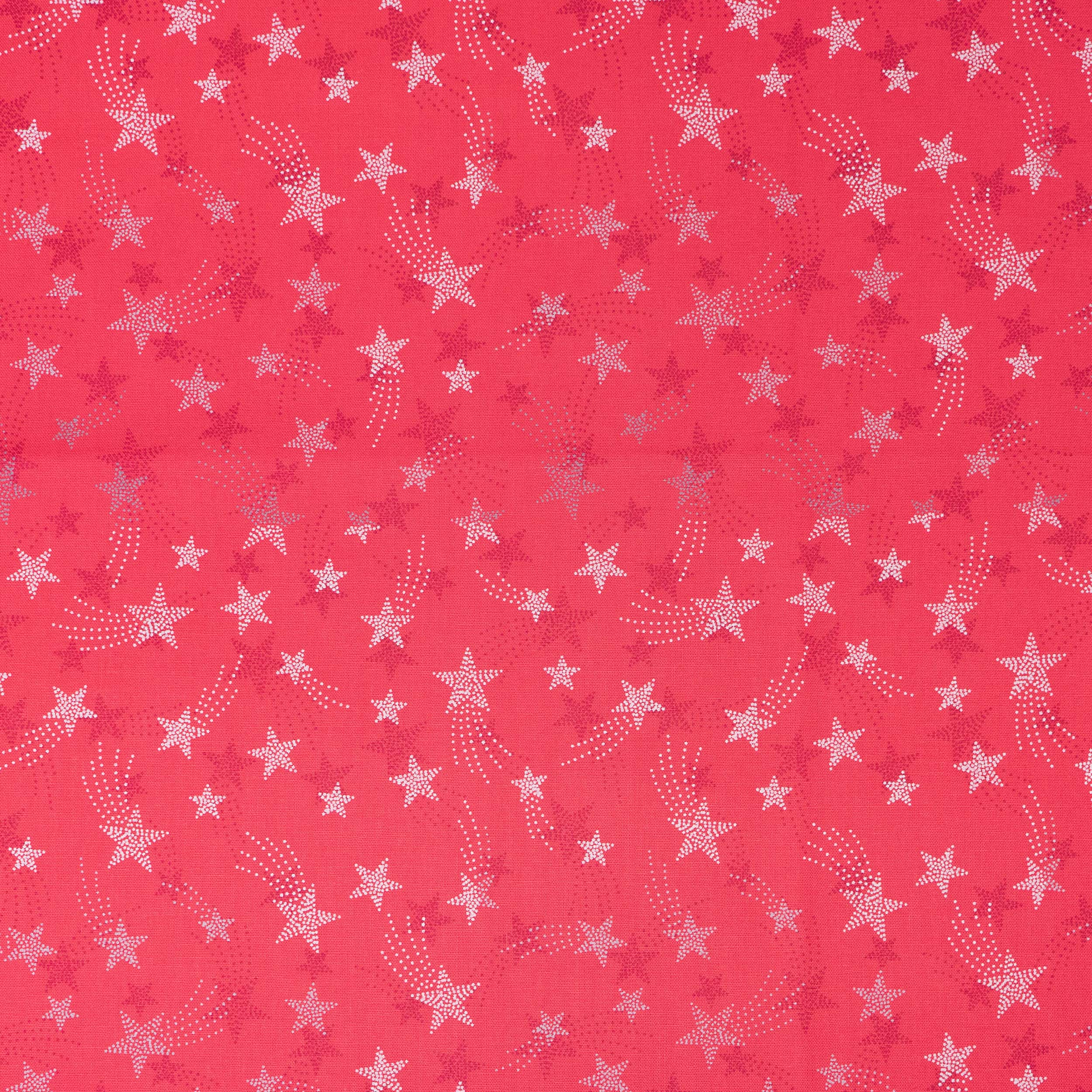 SINGER Red Shooting Stars Cotton Fabric
