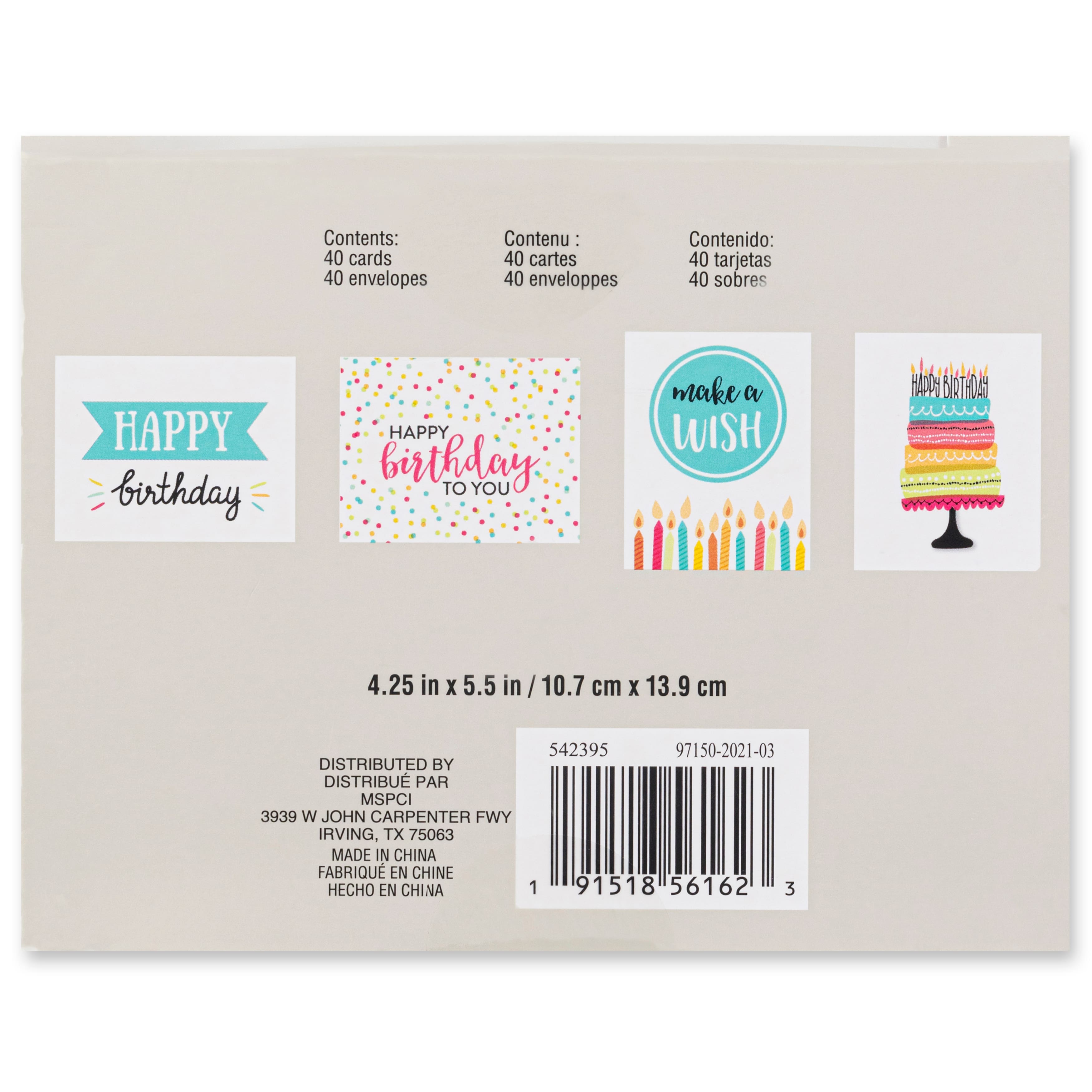 12 Packs: 40 ct. (480 total) Happy Birthday Cards &#x26; Envelopes by Recollections&#x2122;, 4.25&#x22; x 5.5&#x22;