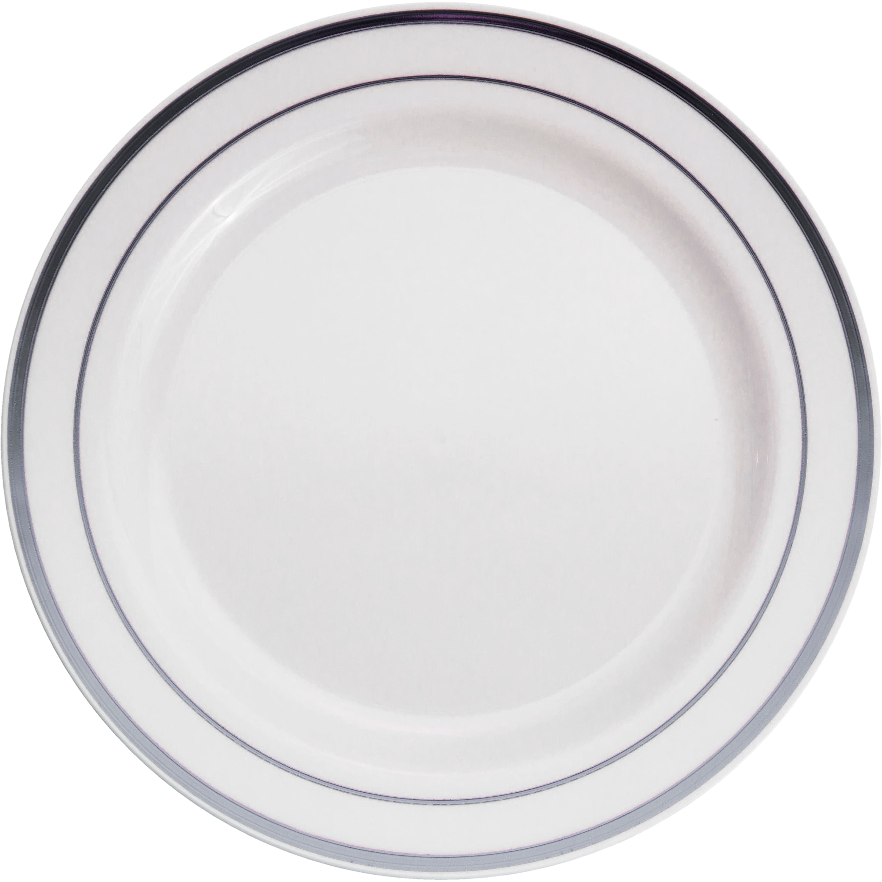 12 Packs: 10 ct. (120 total) 7.5" Round Lunch Plates with Silver Trim by Celebrate It™