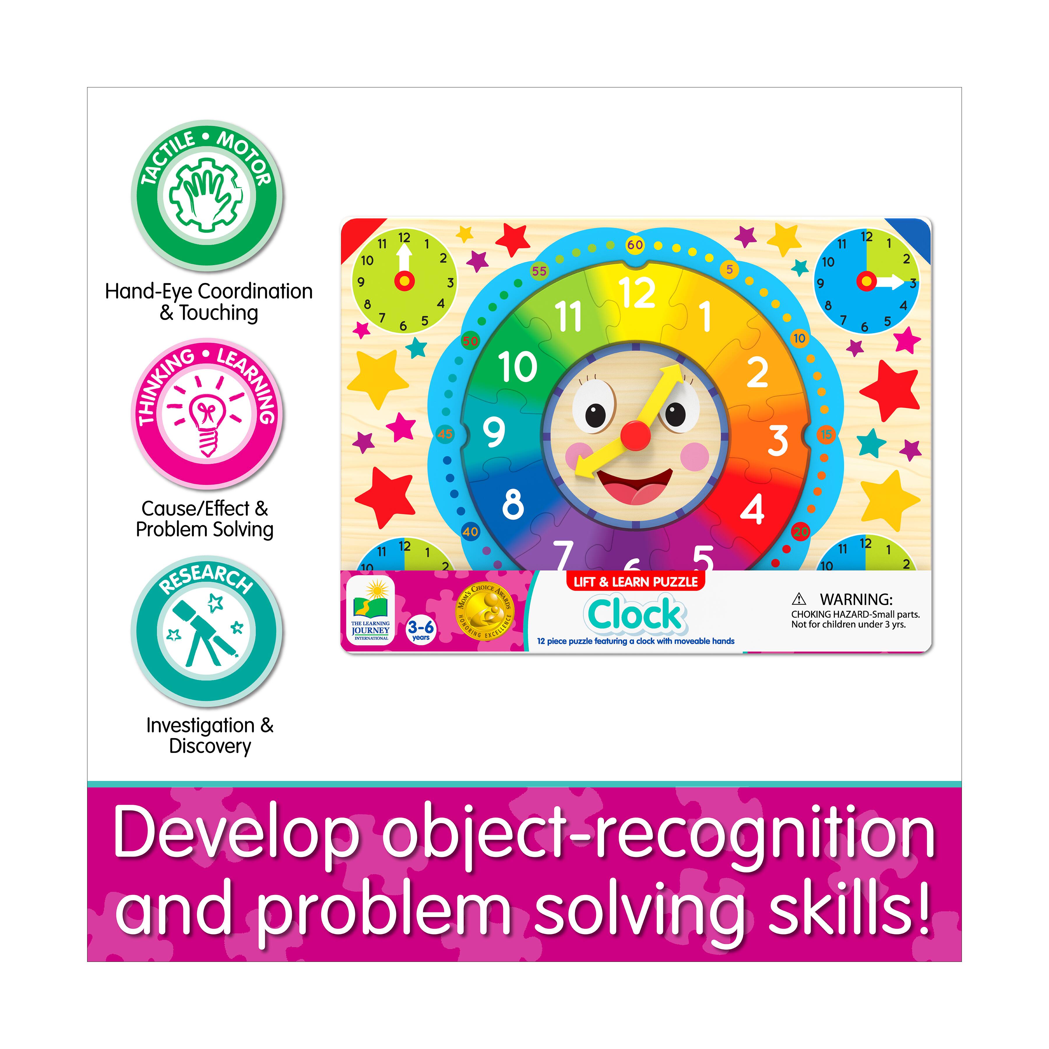 Lift &#x26; Learn Puzzle - Clock: 12 Pcs