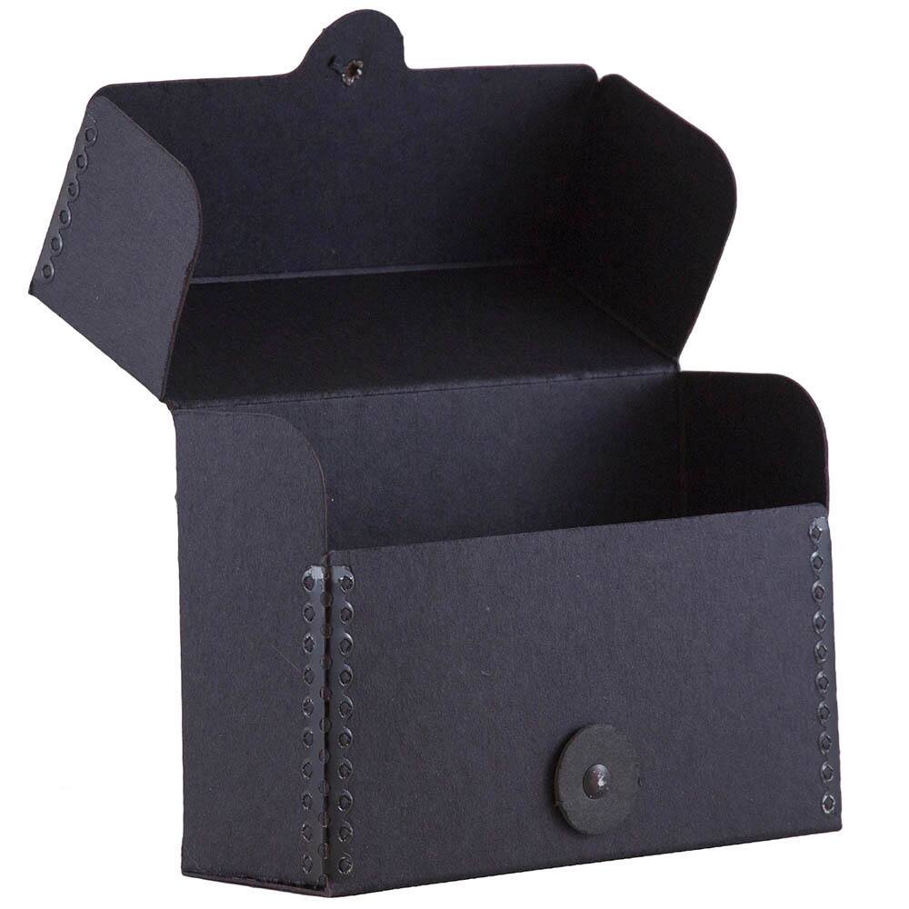 JAM Paper Black Kraft Button & String Tie Closure Portfolio, 4.25" x 6.25"