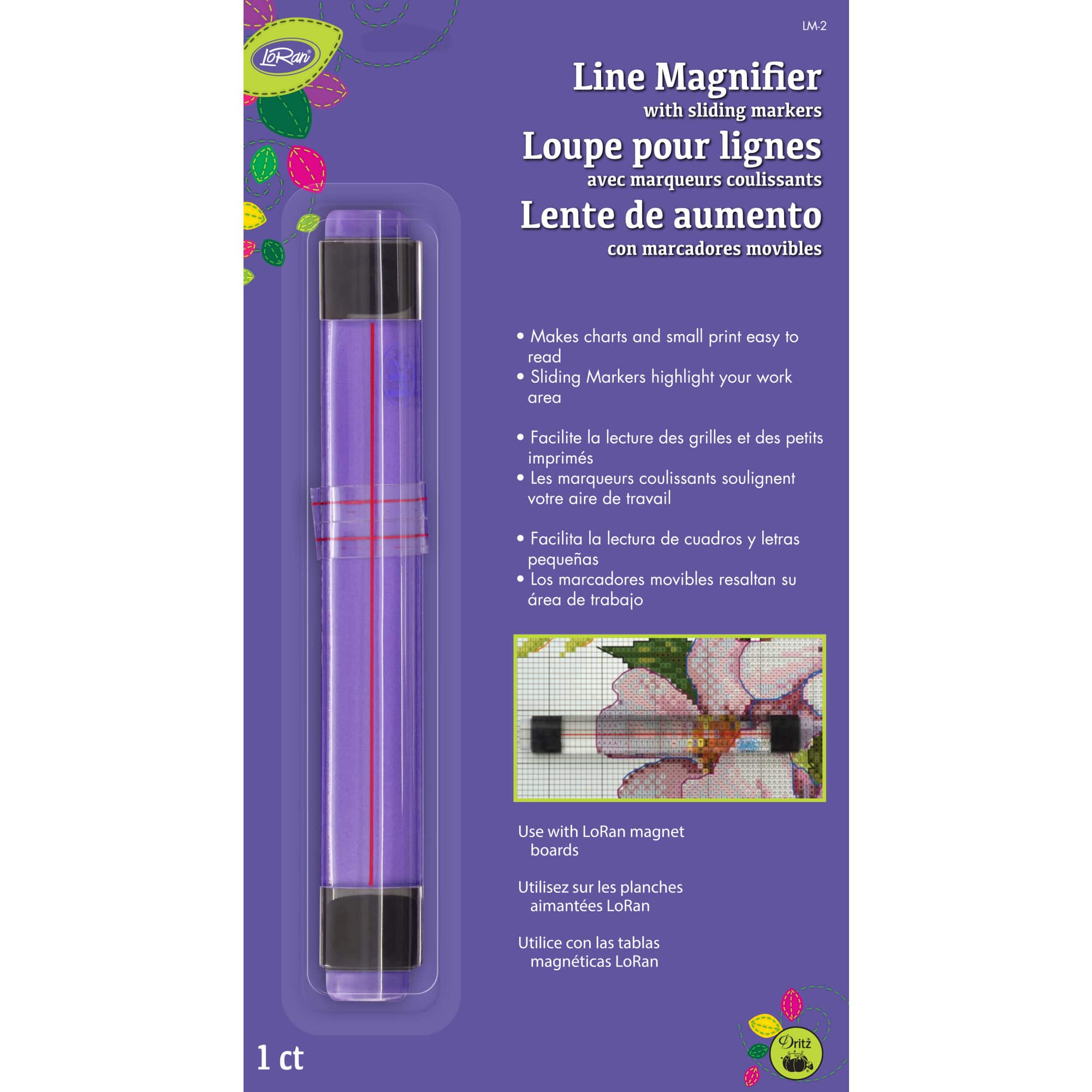 LoRan&#xAE; Line Magnifier with Sliding Markers