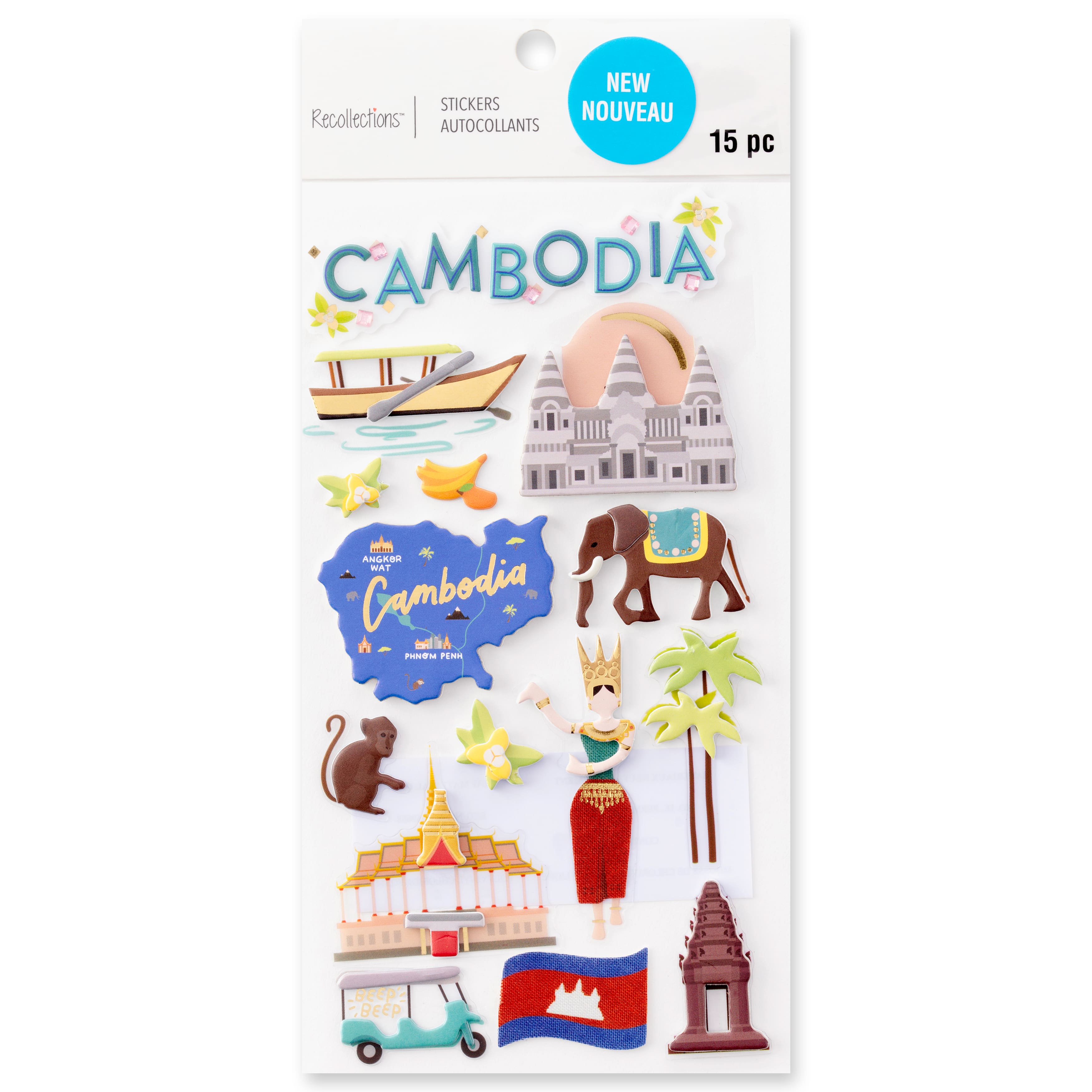 Cambodia Dimensional Stickers by Recollections&#x2122;